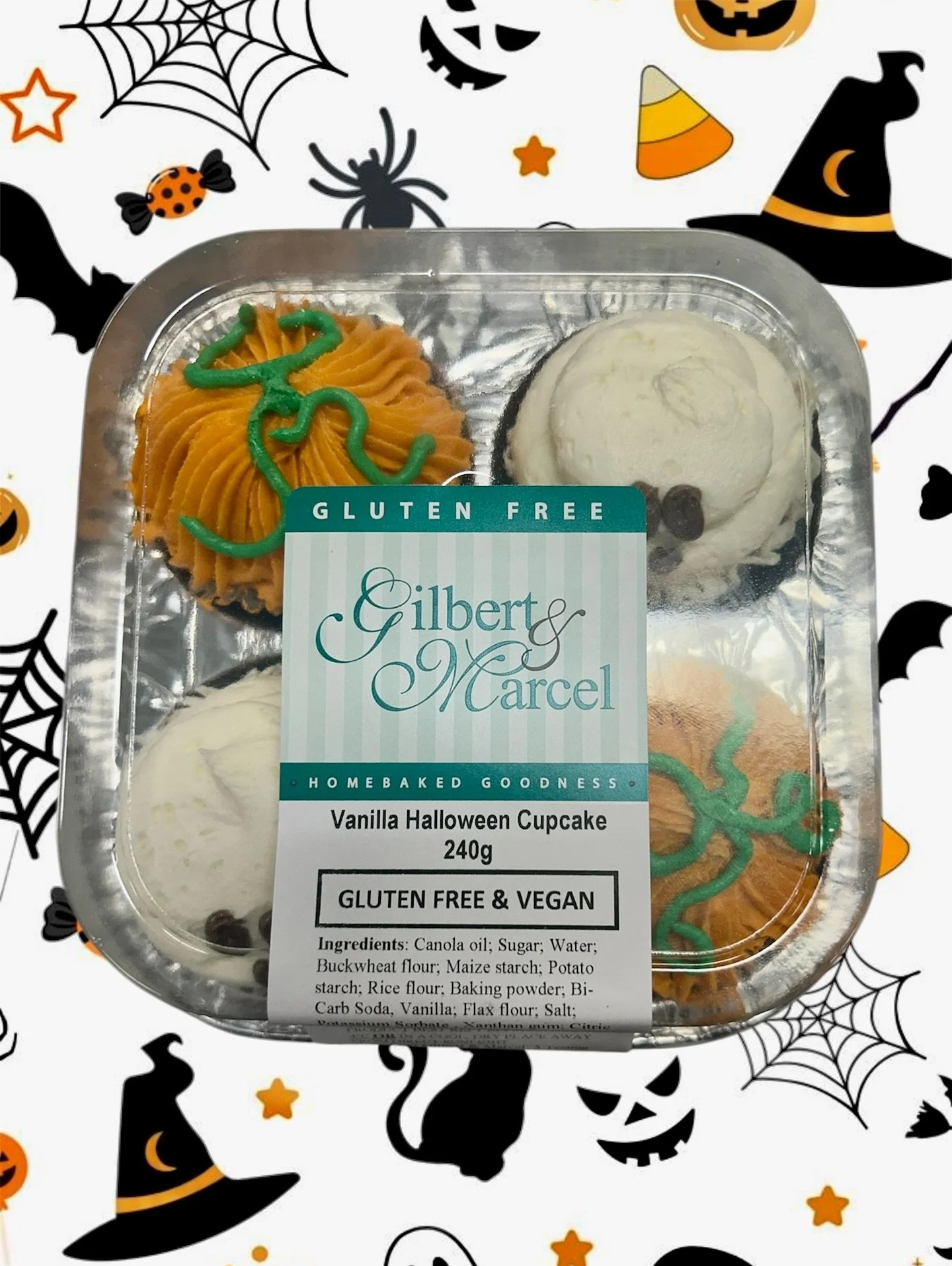 Halloween cupcakes! 🎃👻
100% vegan, gluten &amp; nut free, and available now!

Find us online under &lsquo;CUPCAKES&rsquo; and &lsquo;SEASONAL PRODUCTS&rsquo; 
Or contact us to order 0435 055 997 😊