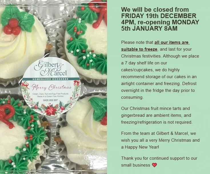 IT&rsquo;S BEGINNING TO LOOK A LOT LIKE CHRISTMAS AT GILBERT &amp; MARCEL! 🎄🎅❤️💚
Check out our Christmas range this year! All vegan, gluten &amp; nut free free!

AVAILABLE ONLINE NOW!
Head to our website and find them under &ldquo;CHRISTMAS&rdquo;