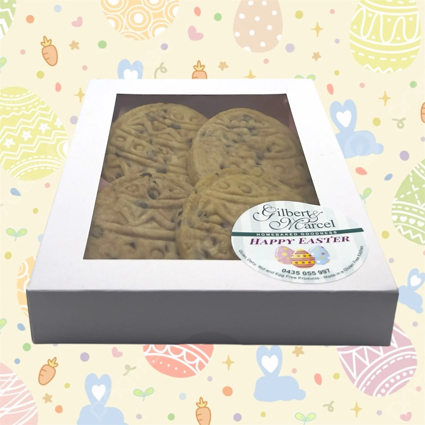 Not long til Easter now! 🐰🐣
Have you seen our Easter range?
All of our products are 100% vegan, gluten &amp; nut free 

Order online https://www.gilbertandmarcel.com.au/menu/p/6-pack-easter-vanilla-sugar-cookies
Contact us (03) 9762 6768

Pick up d