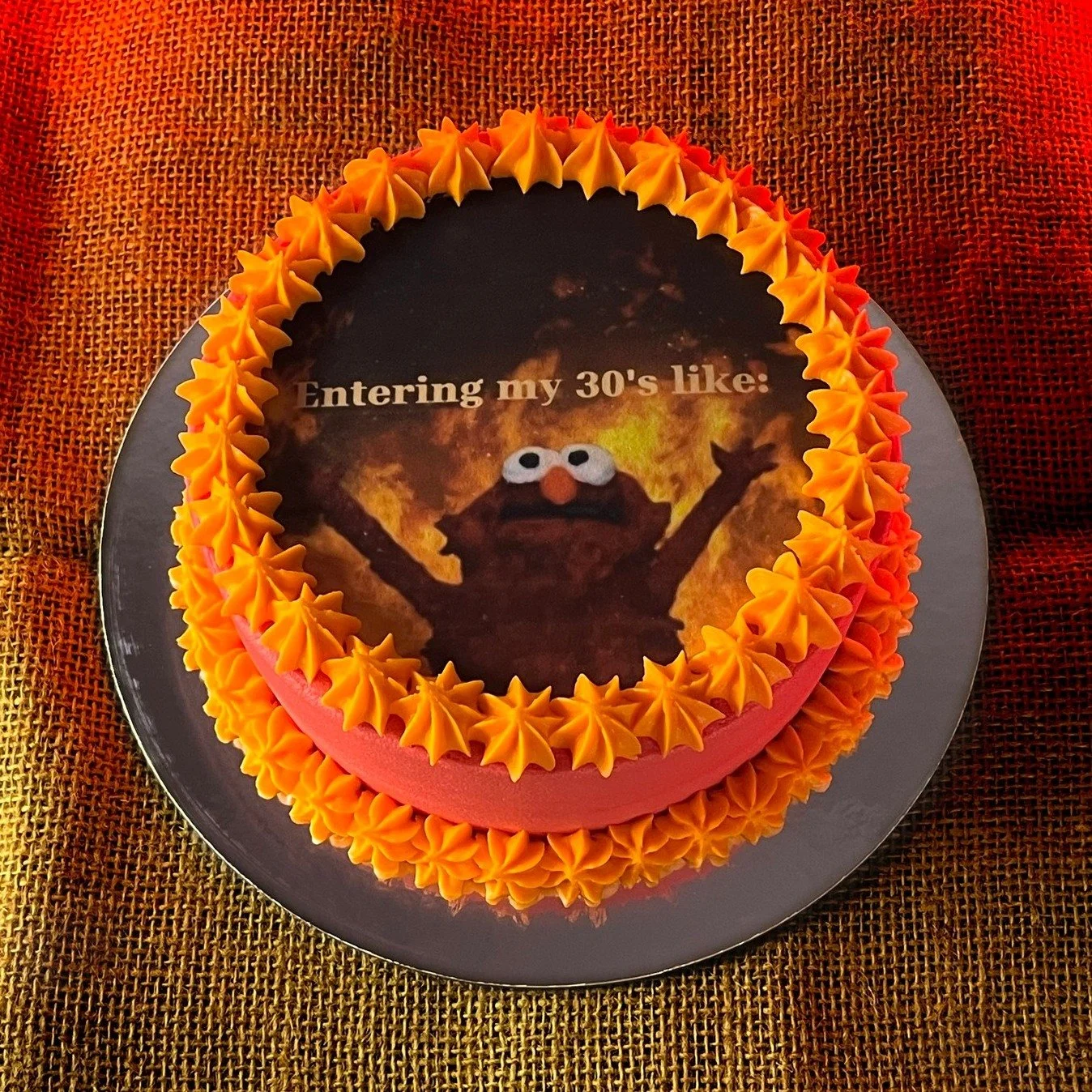 Hilarious custom printed cake order we received 😂 Who else can relate to going into your 30s feeling like this?

If you've got a funny or silly idea for a printed cake, we can make it happen! And as always, all our cakes are 100% gluten, dairy, nut 