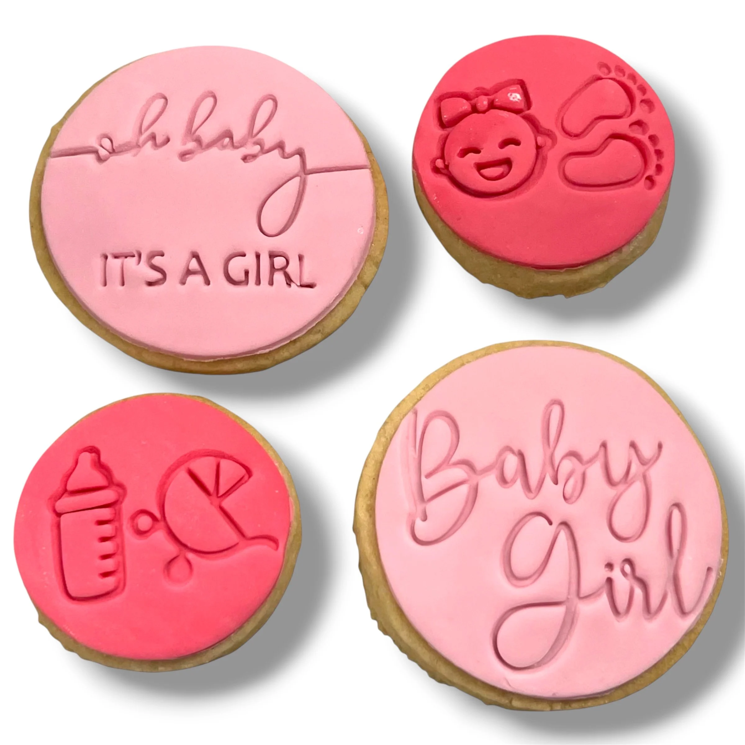 4 Pack 'Baby Girl' mini-Sugar Cookies