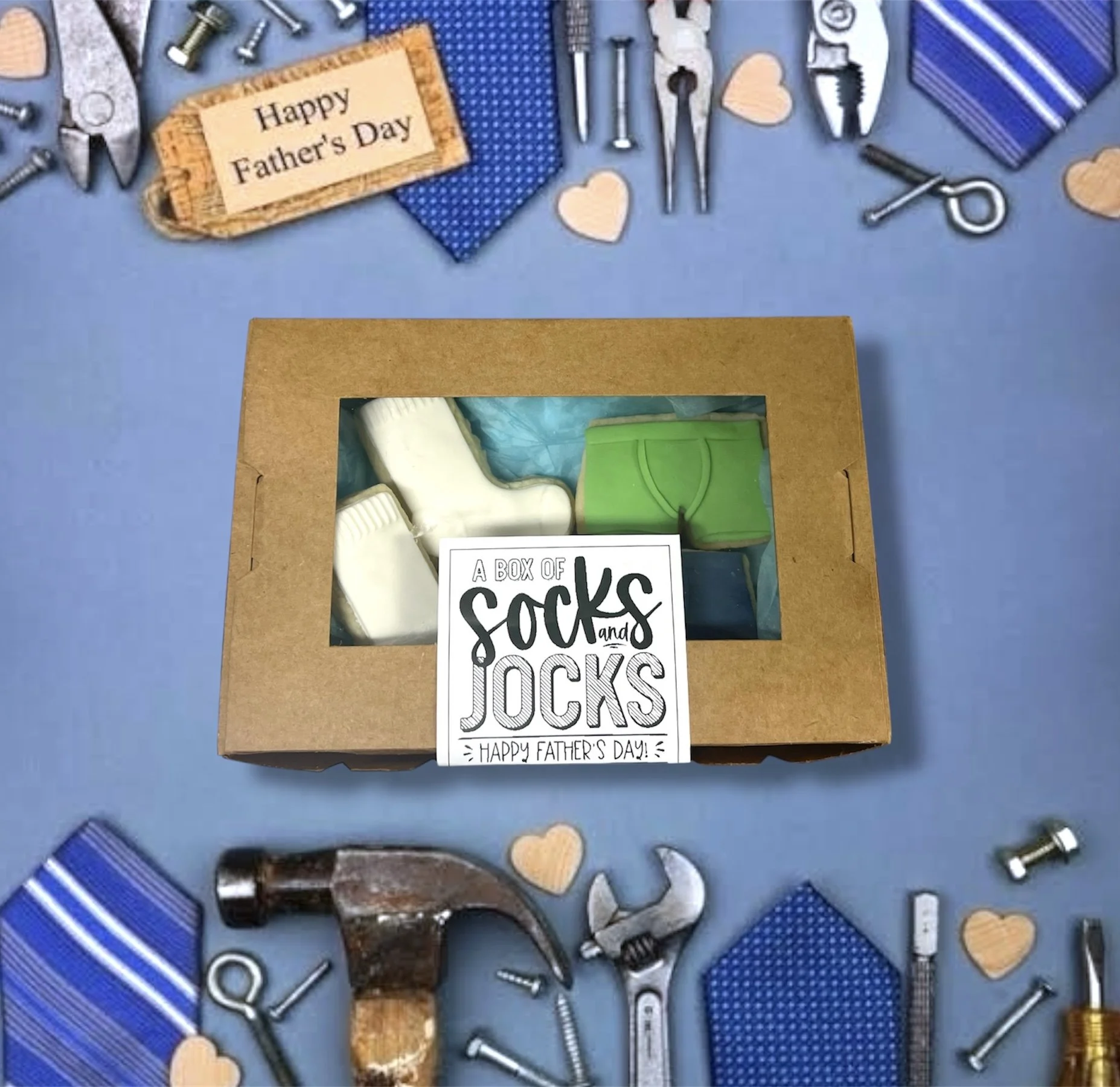 Father's Day 'Socks and Jocks' Vanilla Sugar Cookie Box