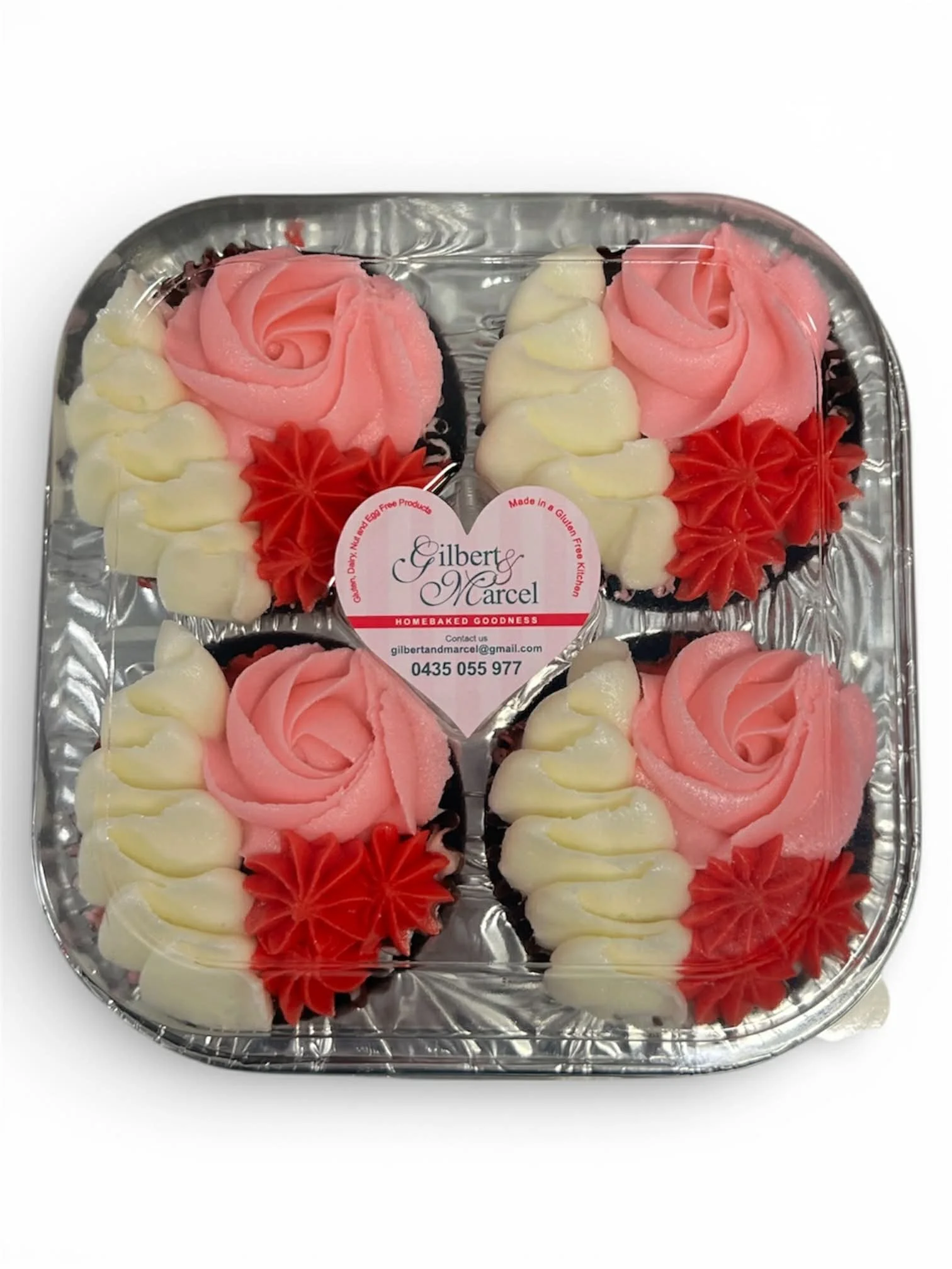 Valentine's Day Cupcakes (4 Pack)