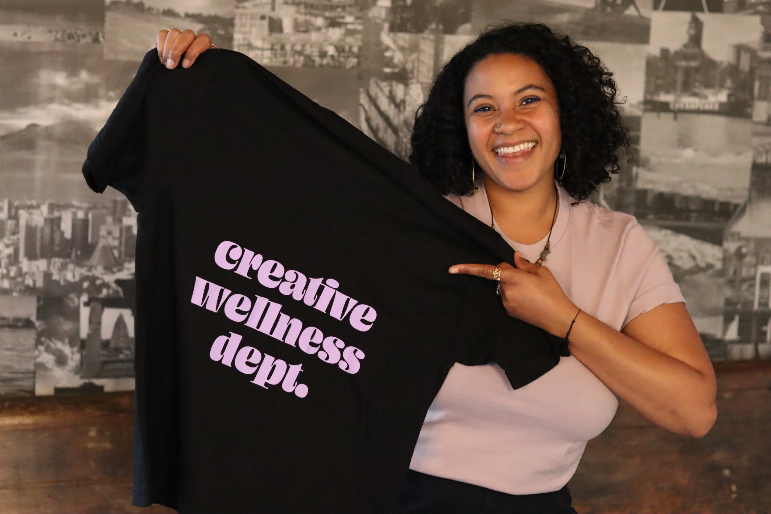 Creative Wellness Department T-Shirts | Comfort-Fit in Lavender and Black