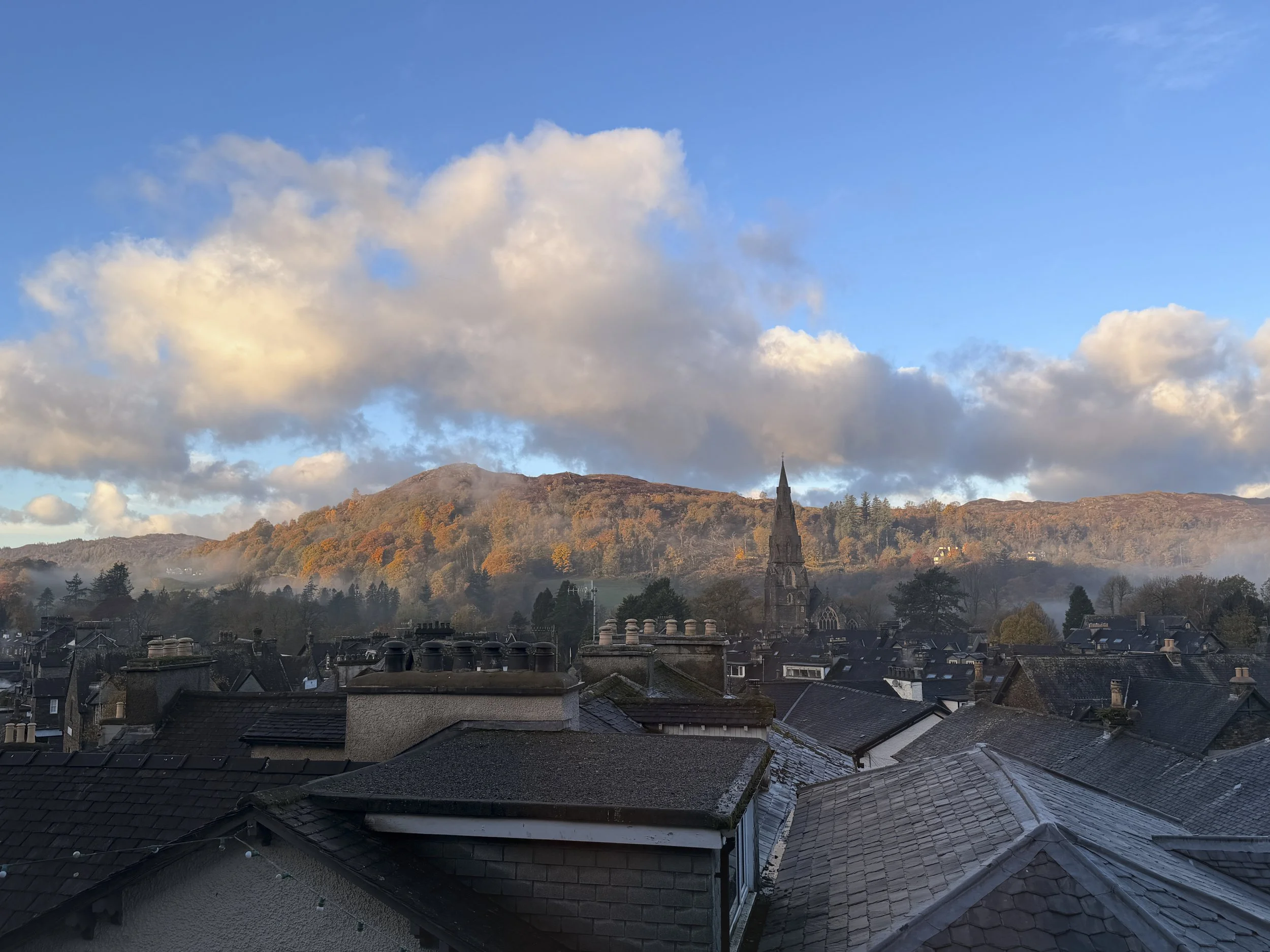 View from our Ambleside lodging, Lake District, England