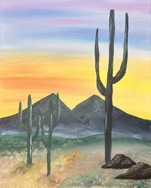 come paint this amazing desert sunset scene at Inspiration Haven Art Studio in Springville Ut