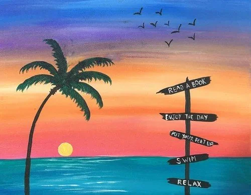 Come Paint this fun Beach scene here at Inspiration Haven in Springville Utah at 7 pm