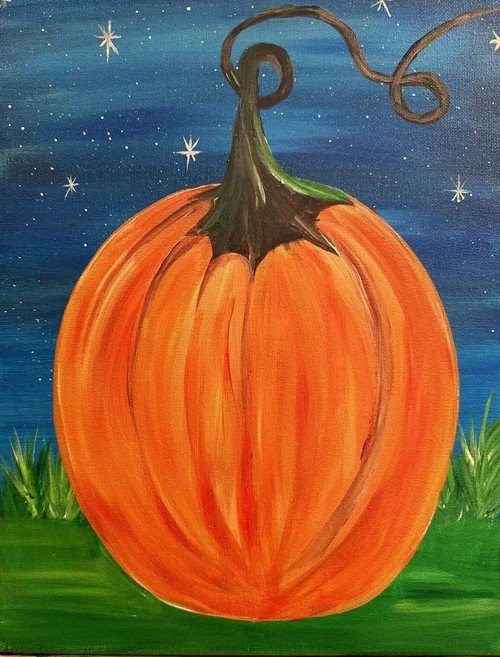 come paint this fun fall pumpkin at Inspiration Haven Art Studio in Springville utah 