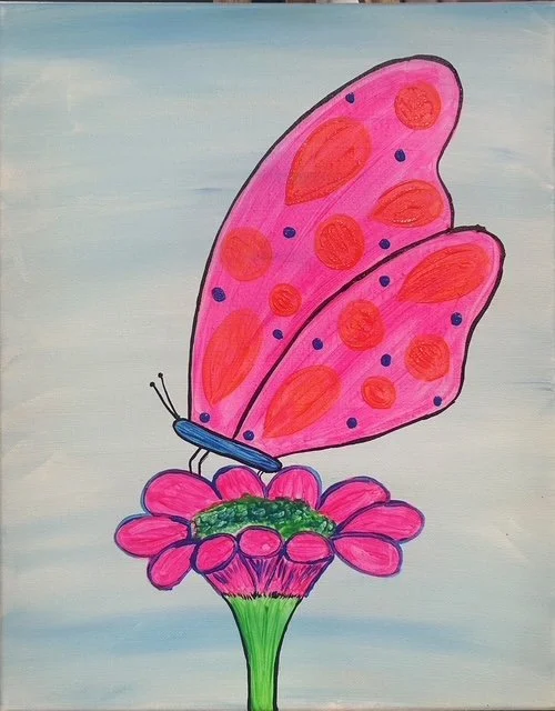 Painting 75 - BLACK LIGHT Butterfly*