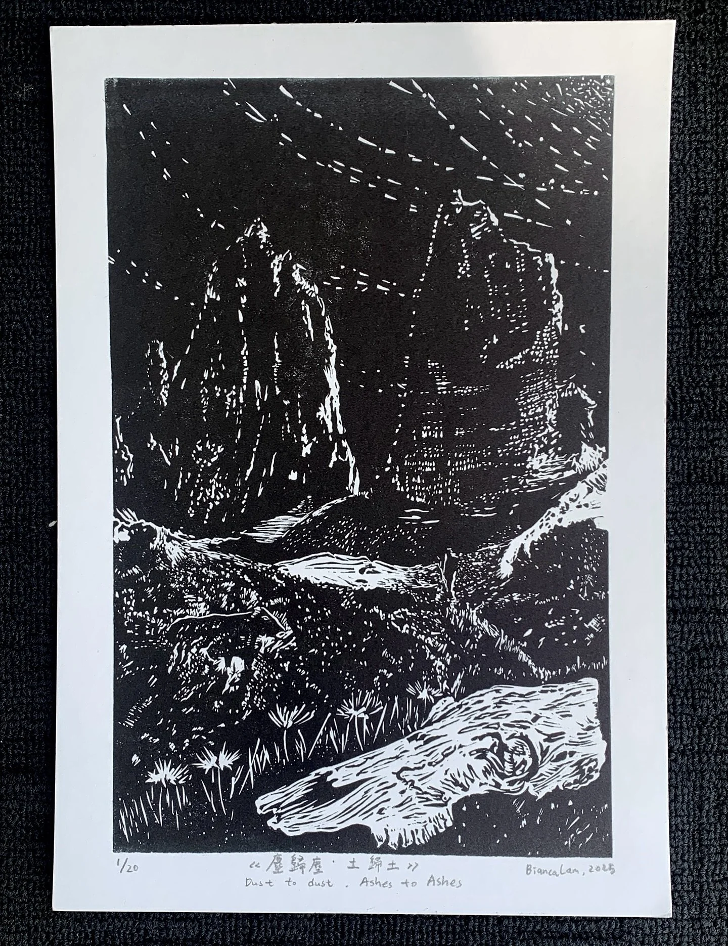 💥My recent art practice update ✨

1. My latest limited edition linocut print &mdash; &ldquo;Dust to Dust, Ashes to Ashes&rdquo; &mdash; created in response to the Papercuts Group Exhibition with the theme Memento Mori curated by @richard.scott.draws