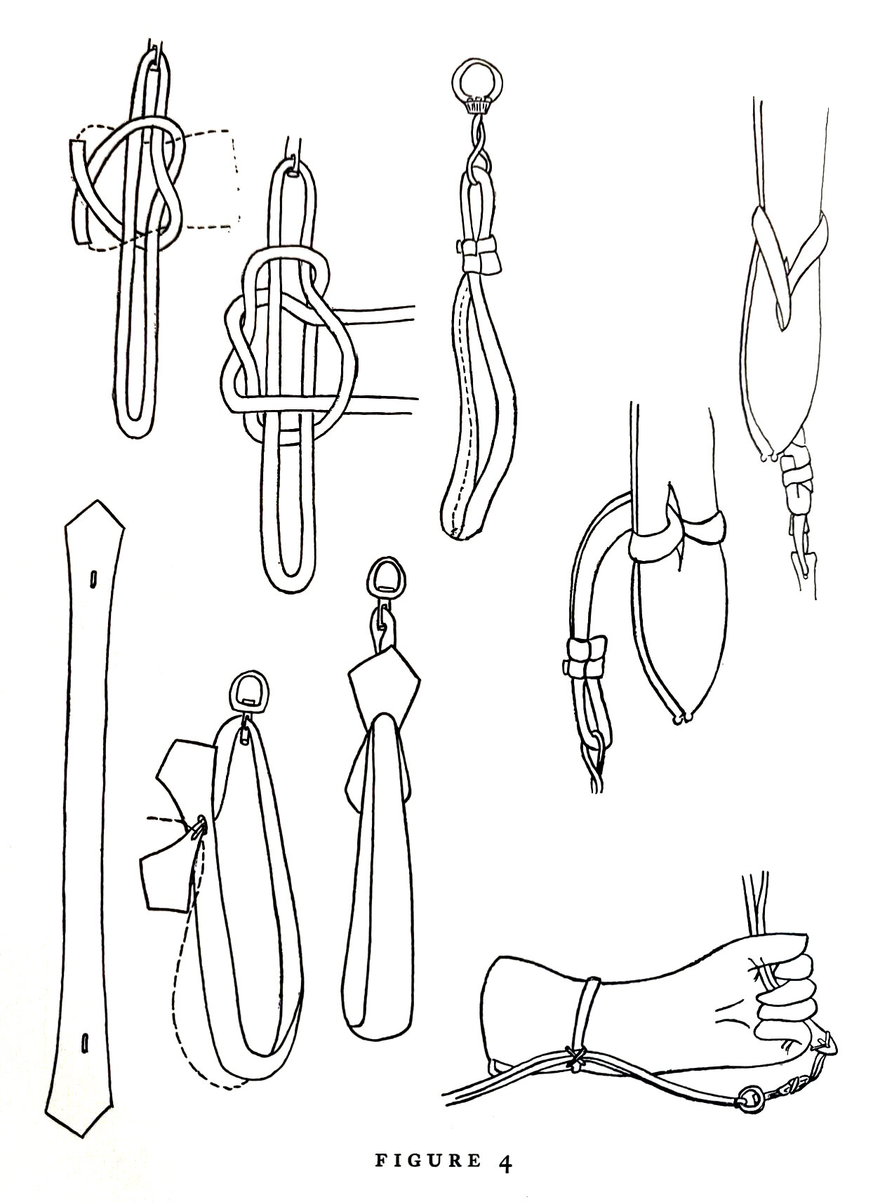 Leash and method of attachment to swivel and jesses, collectively called musubi; after Hoko no Koto. 