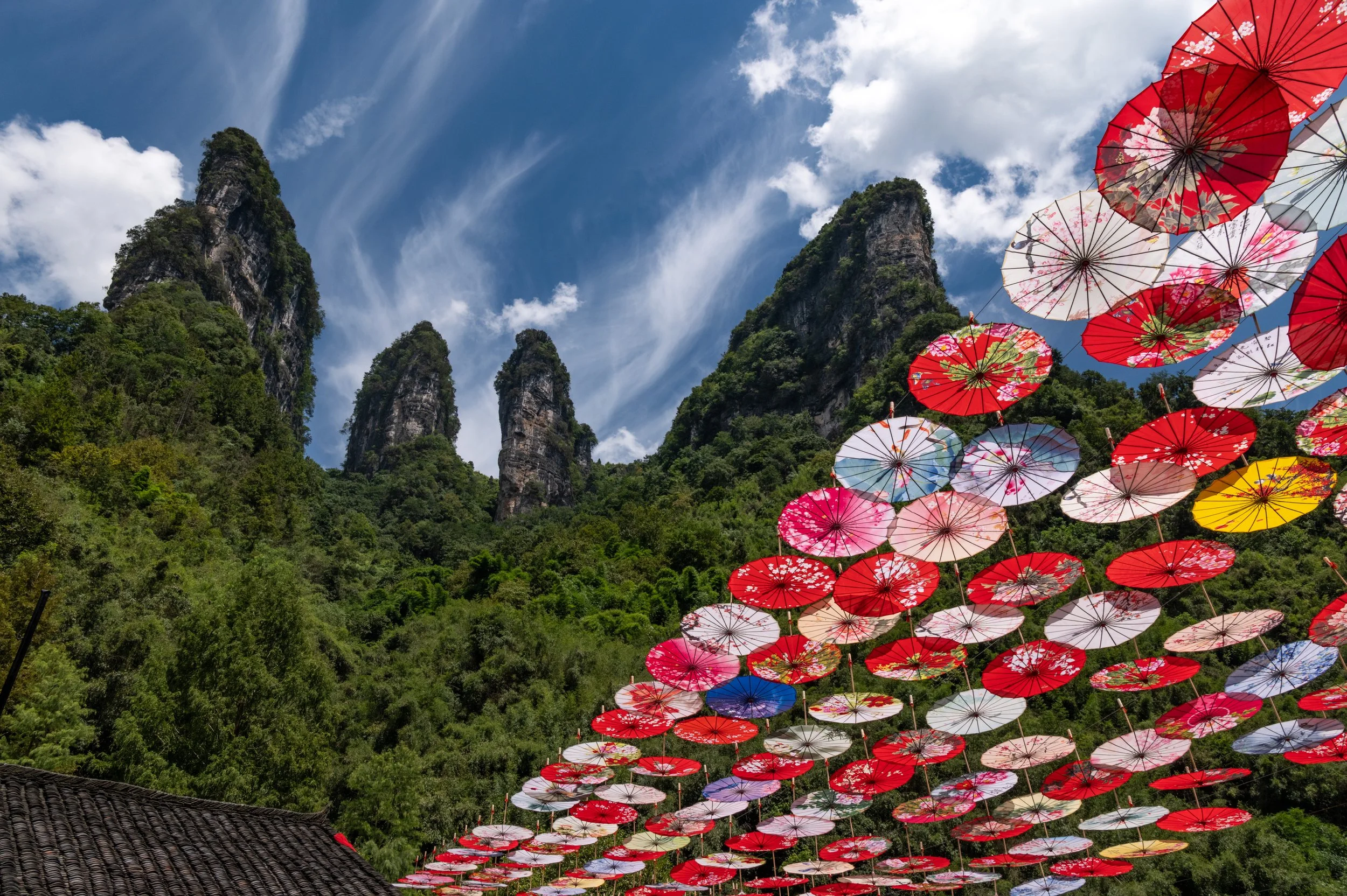 Mountain Umbrella Display, Miao Villages, China 2025