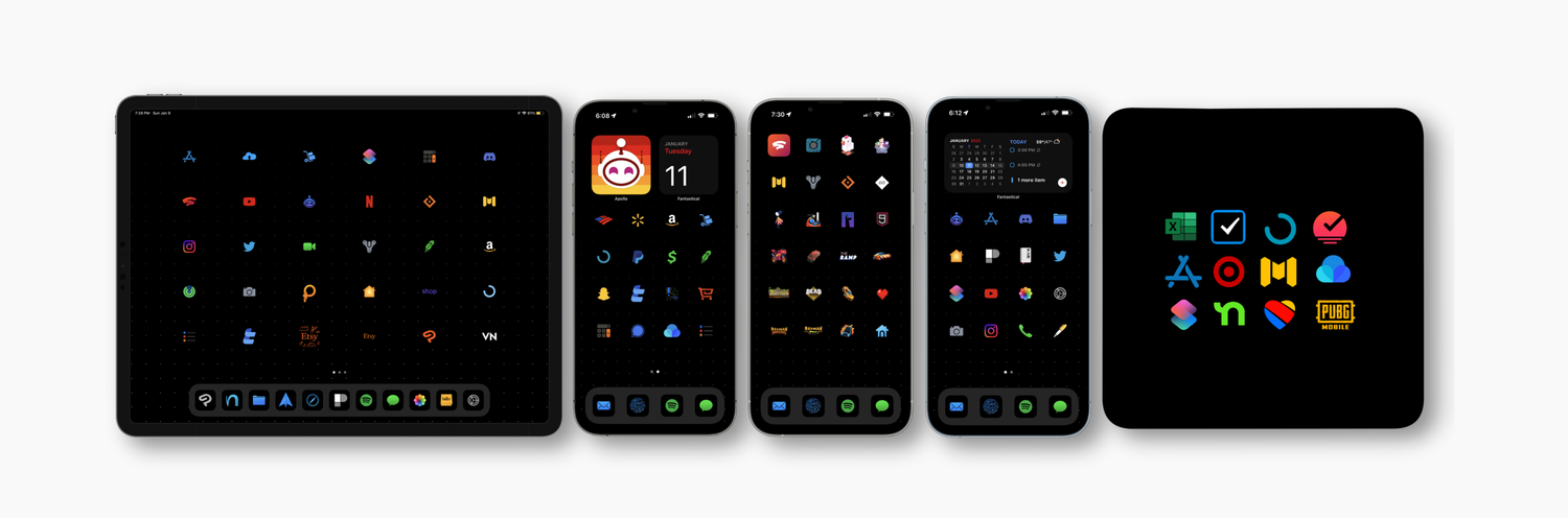 1Cons Dark Mode iOS Icon pack