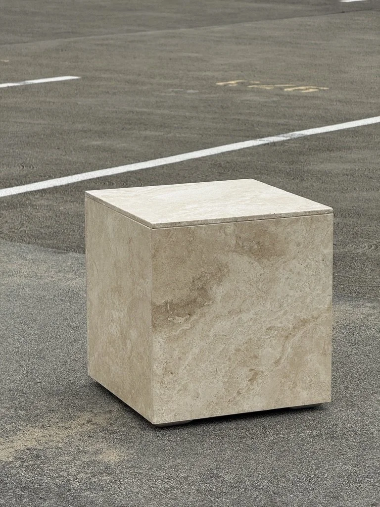 Vintage Travertine Stone Pedestal