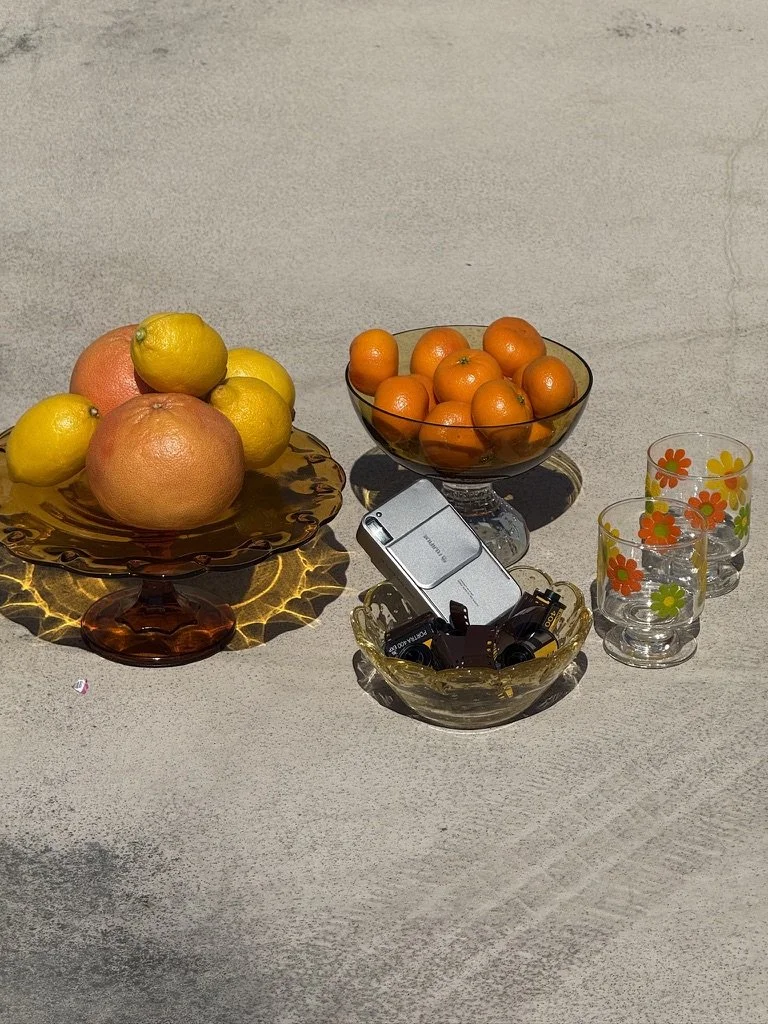 Mid Century Amber Bowl / Vase