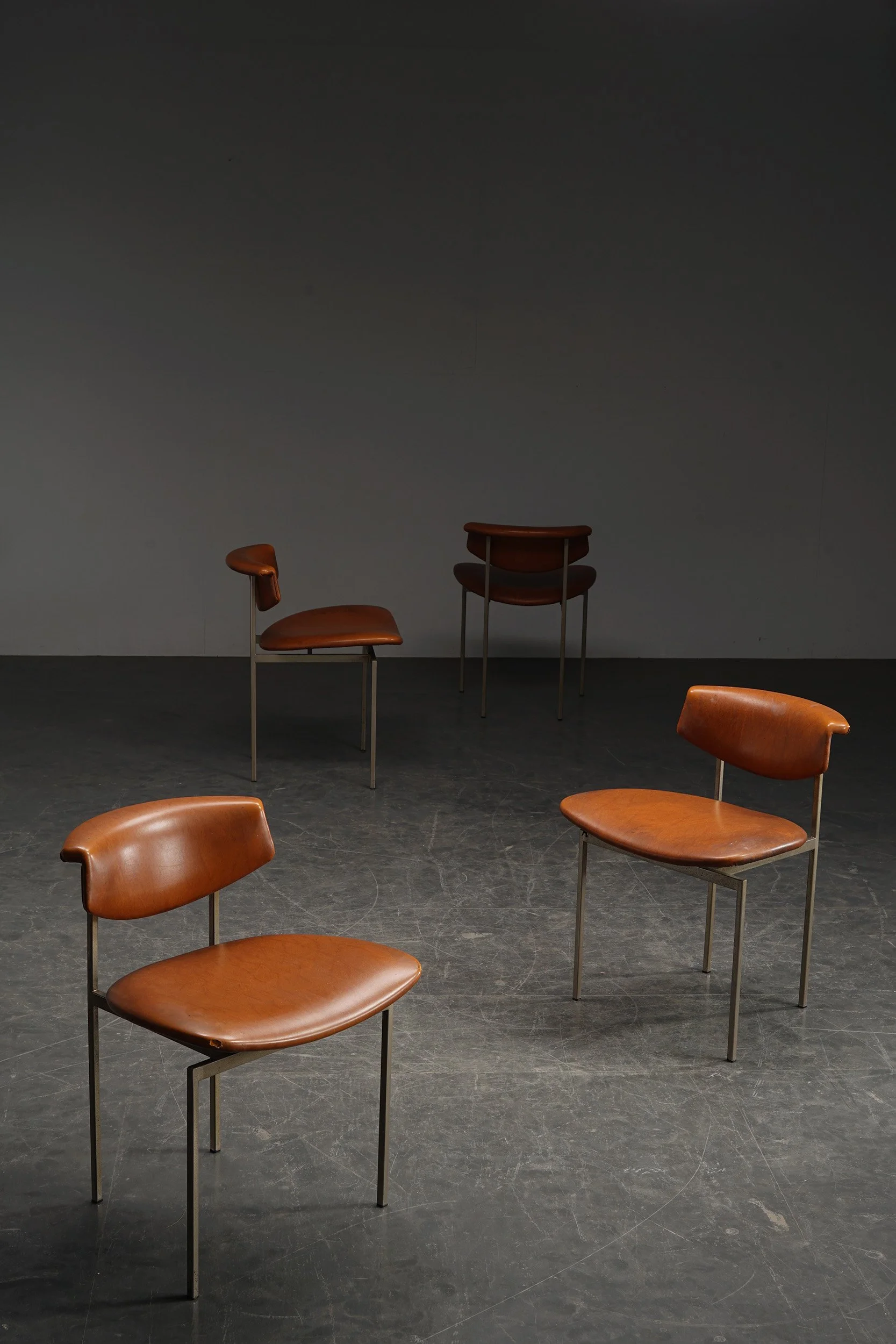Modernist Dining Chair Set  by Rudolf Wolf