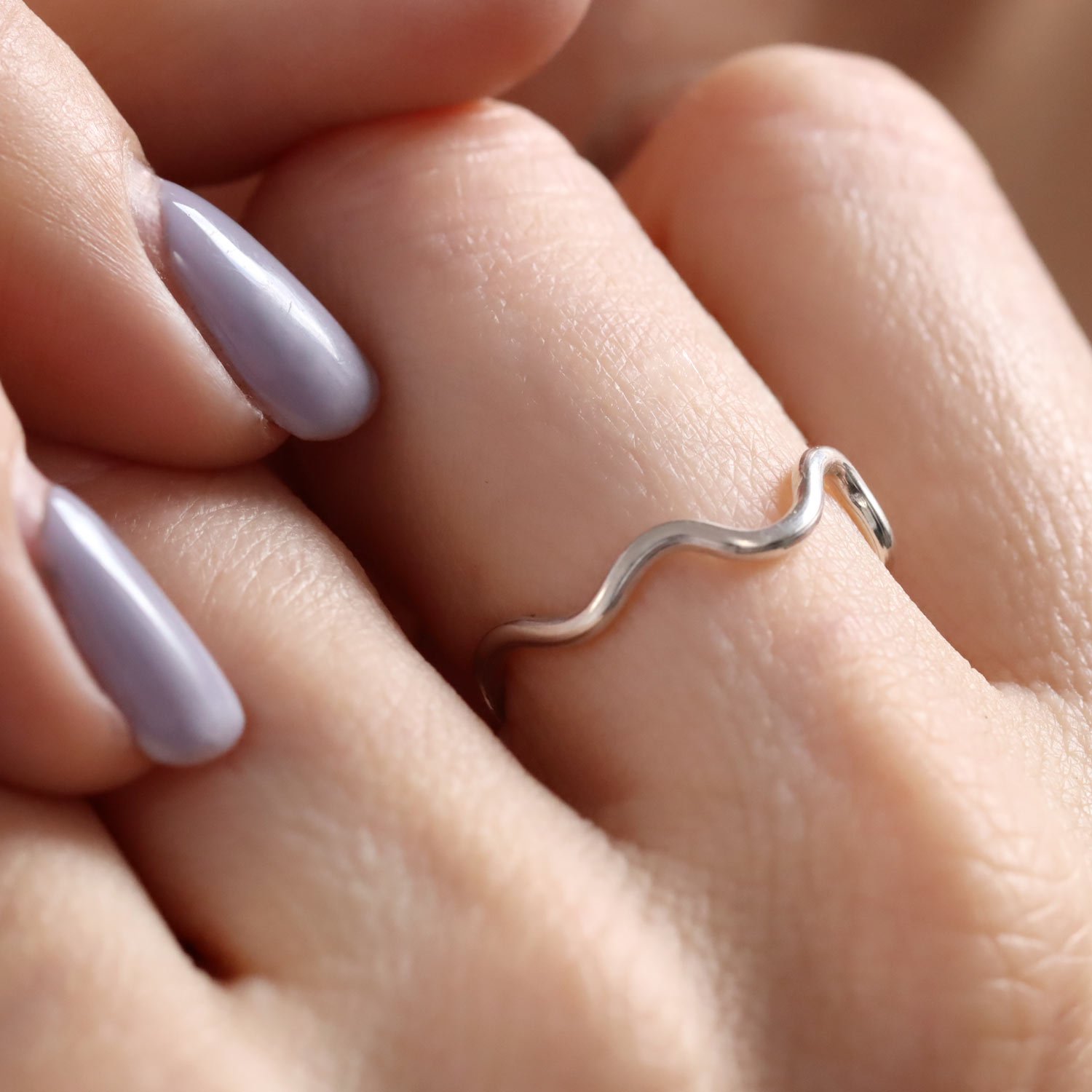Sterling silver wiggle wave ring