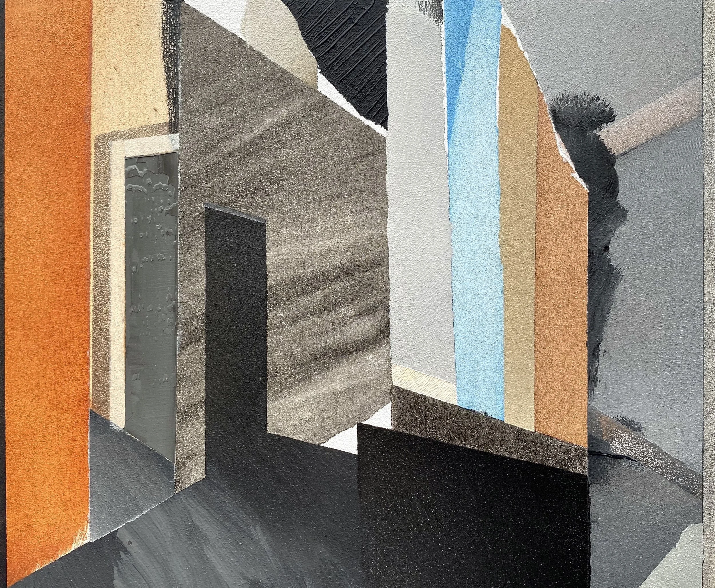 Twin entrance with mirror / Oil on board / 20 x 25 cm / 2025