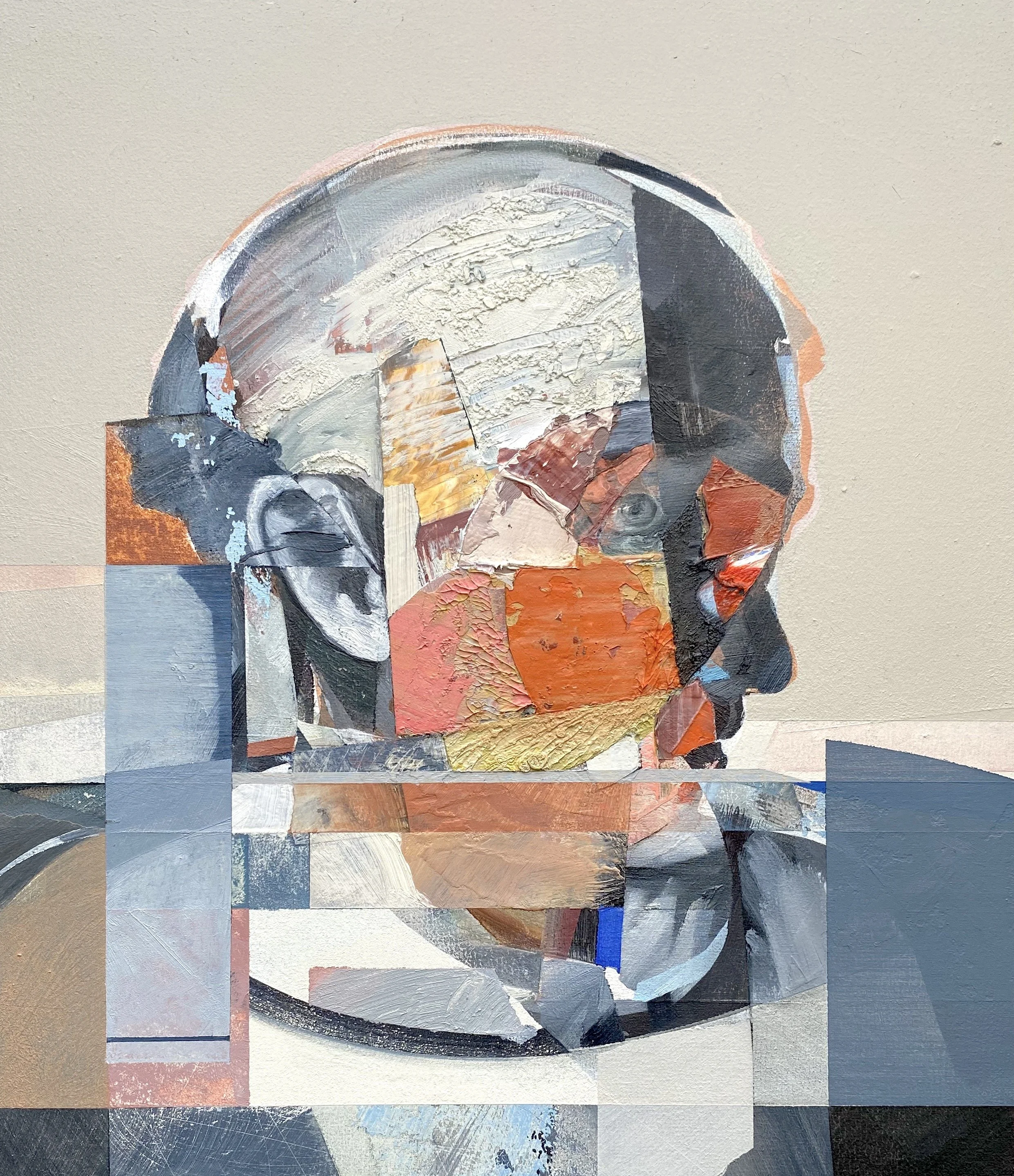 Portrait of J.S. with shadow / Oil on board / 40x30 cm / 2025