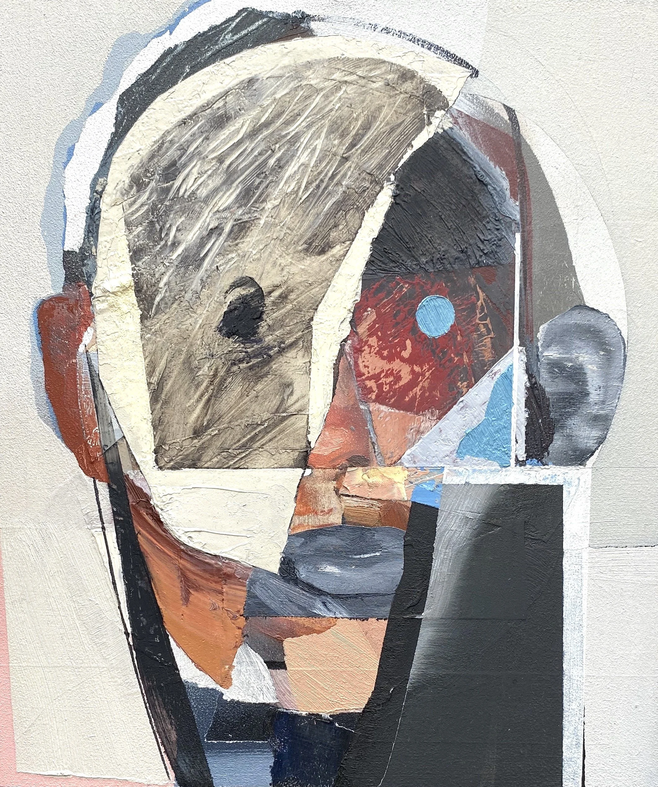 Found figure with mask / Oil on board / 24 x 20 cm / 2025