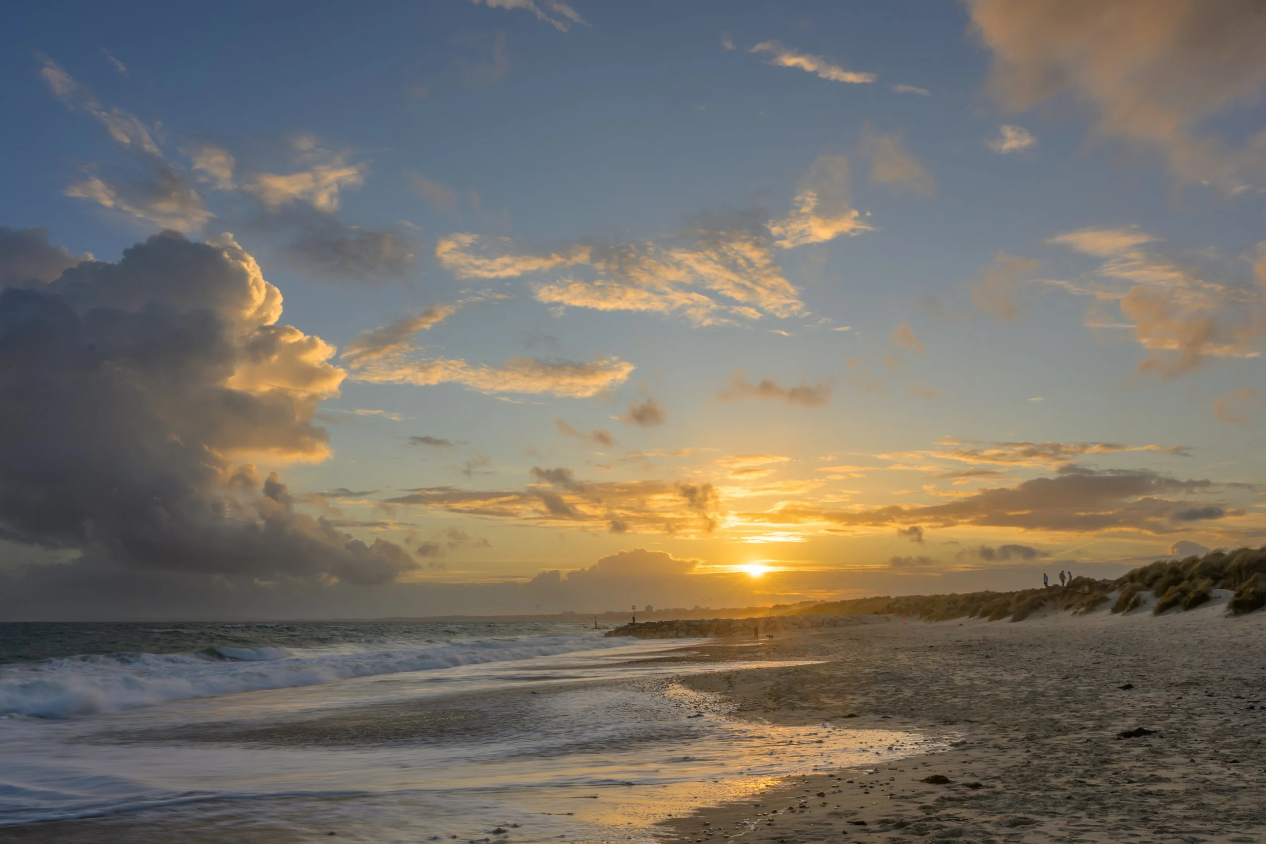 Sunset, waves, storm clouds, Solitude :)