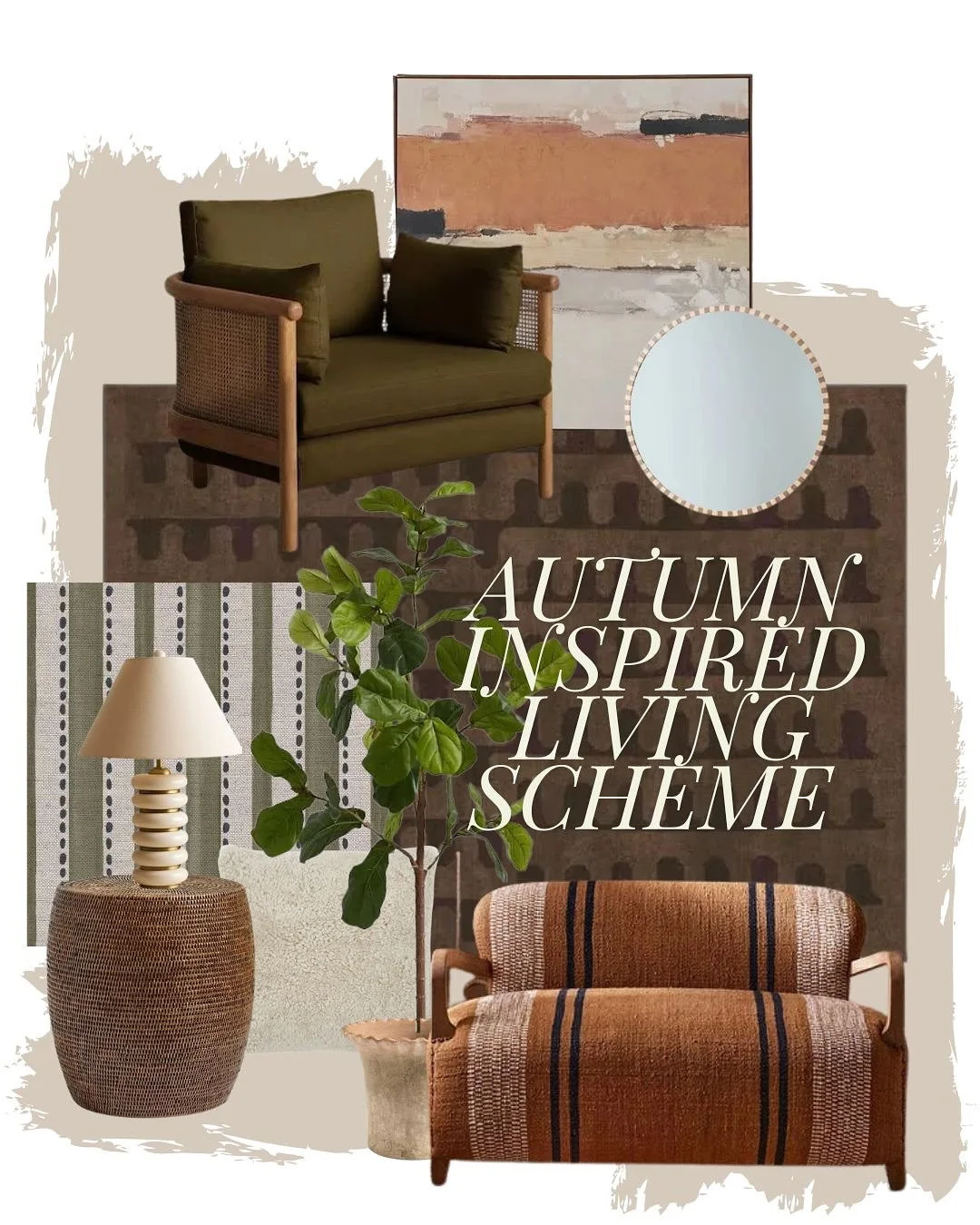 An Autumnal walk in the woods the other day bringing all the inspiration 🍂🍁

I&rsquo;m in love with so many of these products. Please use this stunning chair from @atkinandthyme somewhere someone! 🤎

A green and orange brown combo works so well fo