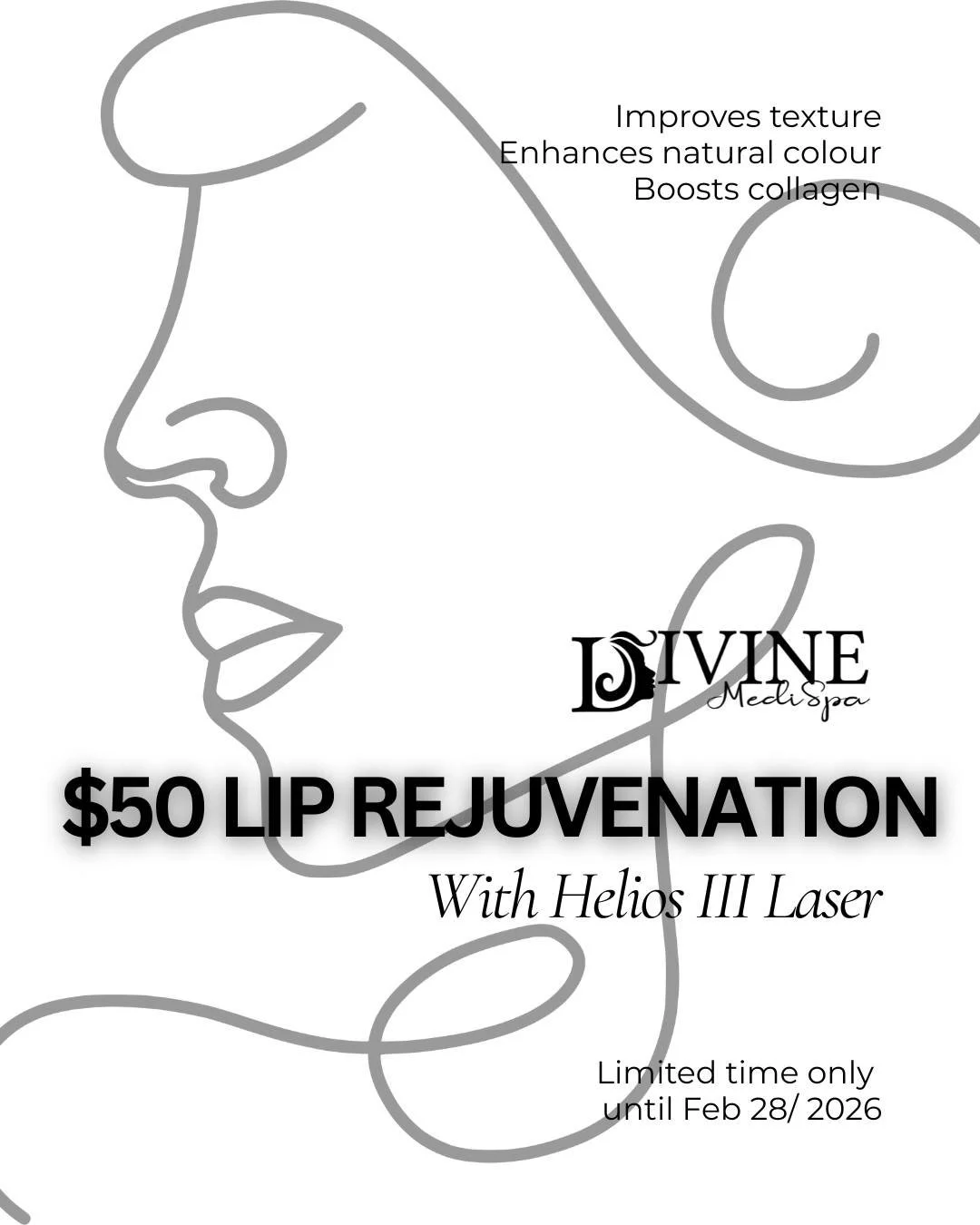 Show your lips a little love this Valentine&rsquo;s season 💋
Enjoy Laser Lip Rejuvenation for $50 all February.

A gentle laser treatment that:
✨ Brightens natural colour
✨ Smooths and softens texture
✨ Encourages collagen production

No filler invo
