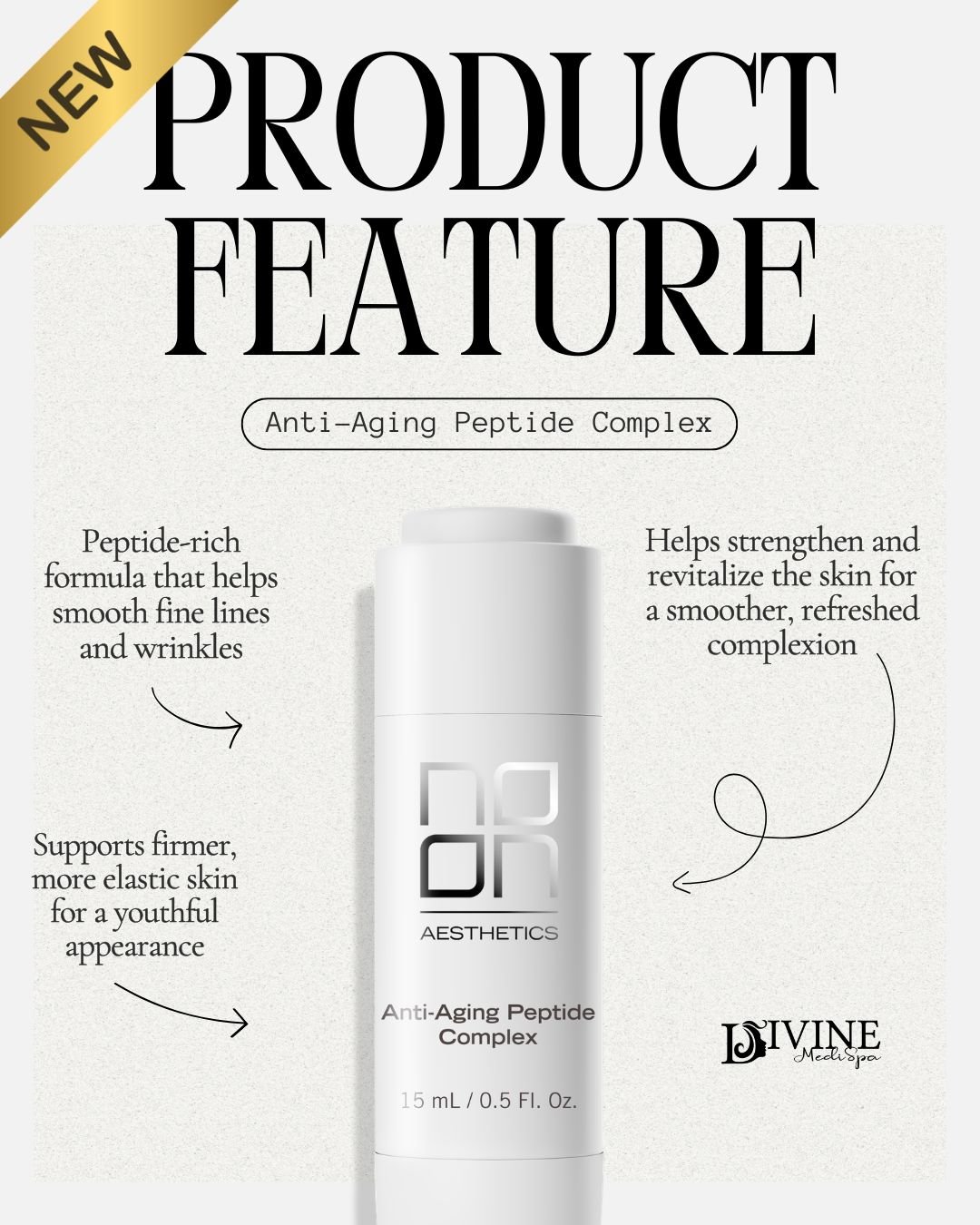 ✨ Product Spotlight: Anti-Aging Peptide Complex ✨

Introducing Anti-Aging Peptide Complex from NOON Aesthetics &mdash; an advanced formula designed to support smoother, firmer, and more youthful-looking skin. Powered by a blend of targeted peptides, 