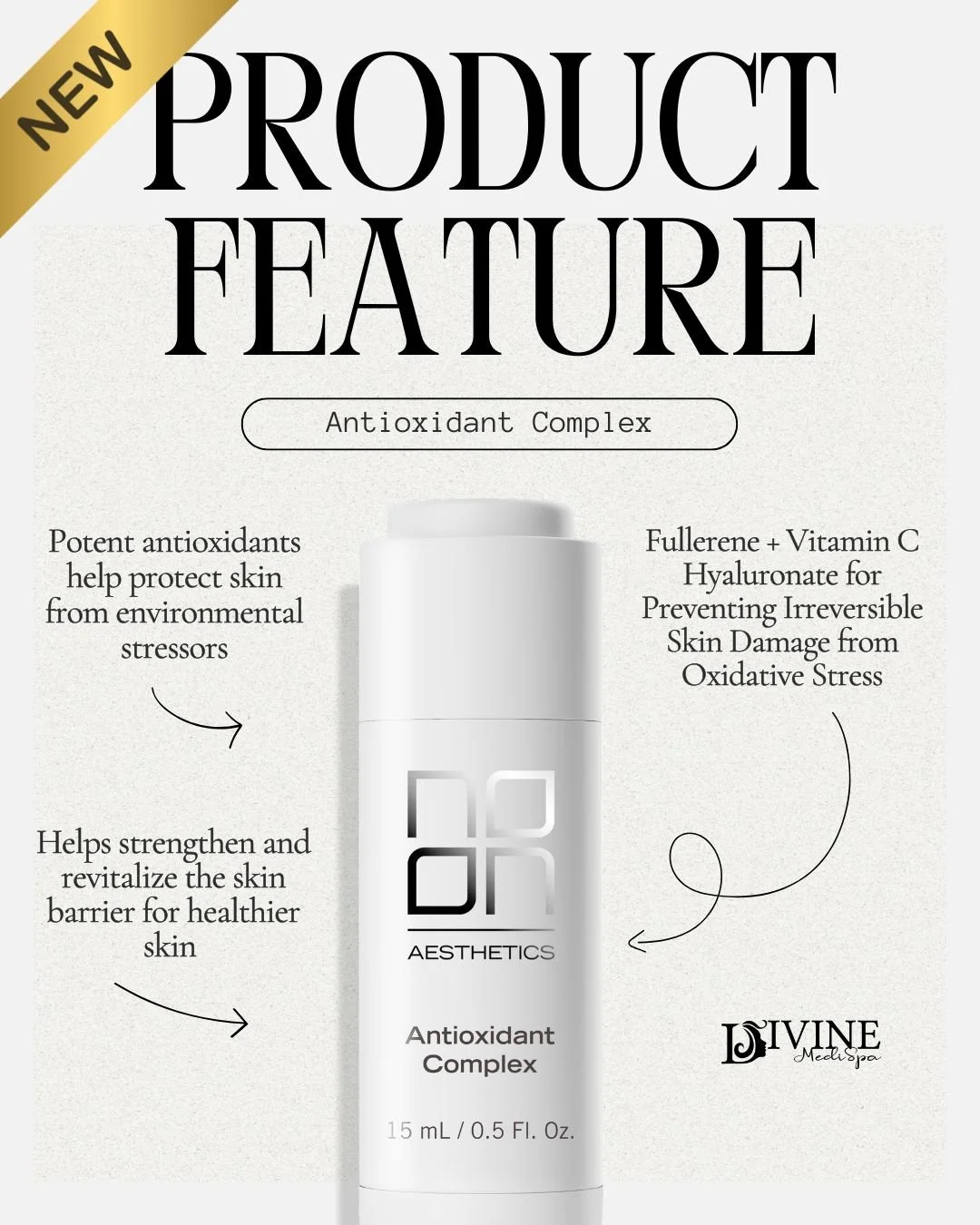 ✨ Product Spotlight: Antioxidant Complex ✨

Meet Antioxidant Complex from NOON Aesthetics &mdash; a powerful formula designed to protect and revitalize the skin. Packed with potent antioxidants, it helps defend against environmental stressors while s
