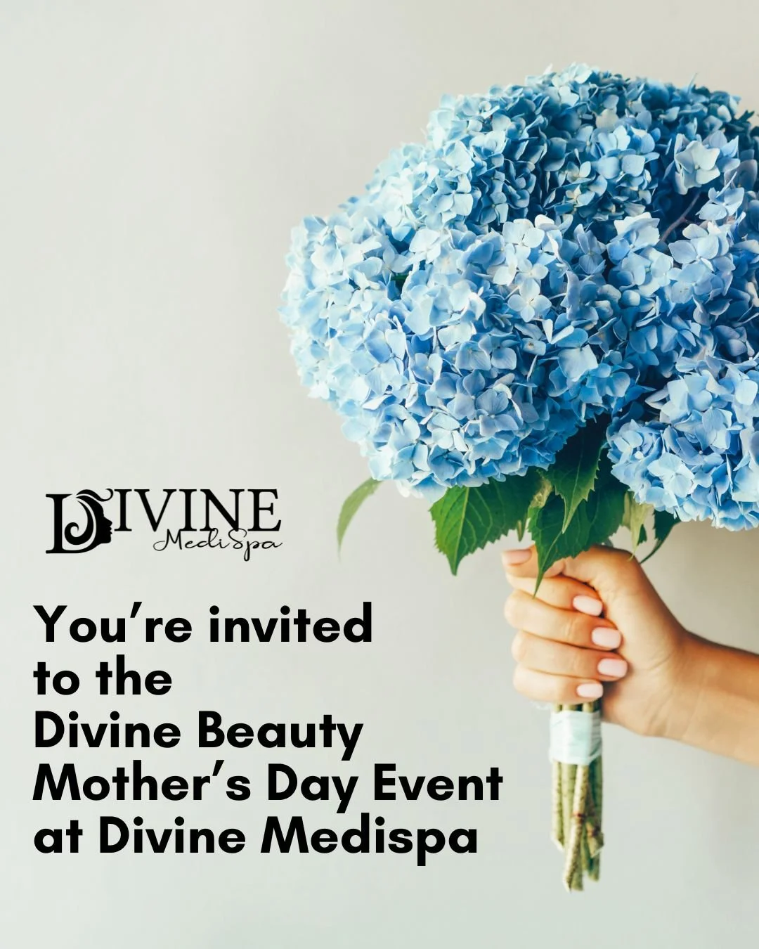 A day of beauty, appreciation, and glow ✨
You&rsquo;re invited to the Divine Beauty Mother&rsquo;s Day Event at Divine MediSpa.

Two exclusive sessions:
&bull; 10:00 AM
&bull; 2:00 PM

📍 Saturday, May 9

To register: divine@divinemedispa.ca
Limited 