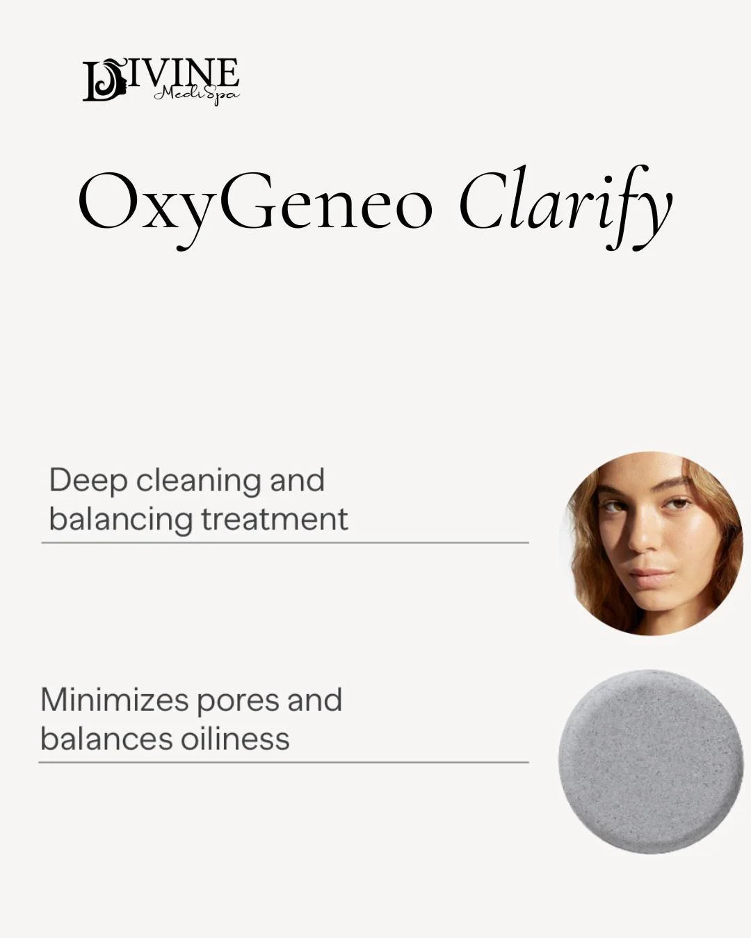 New treatment alert ✨

We&rsquo;ve upgraded our OxyGeneo lineup &mdash; introducing the Clarify OxyPod, now replacing the Balance treatment.

Specifically designed for acne-prone and oily skin, this treatment helps deeply cleanse, refine pores, and s