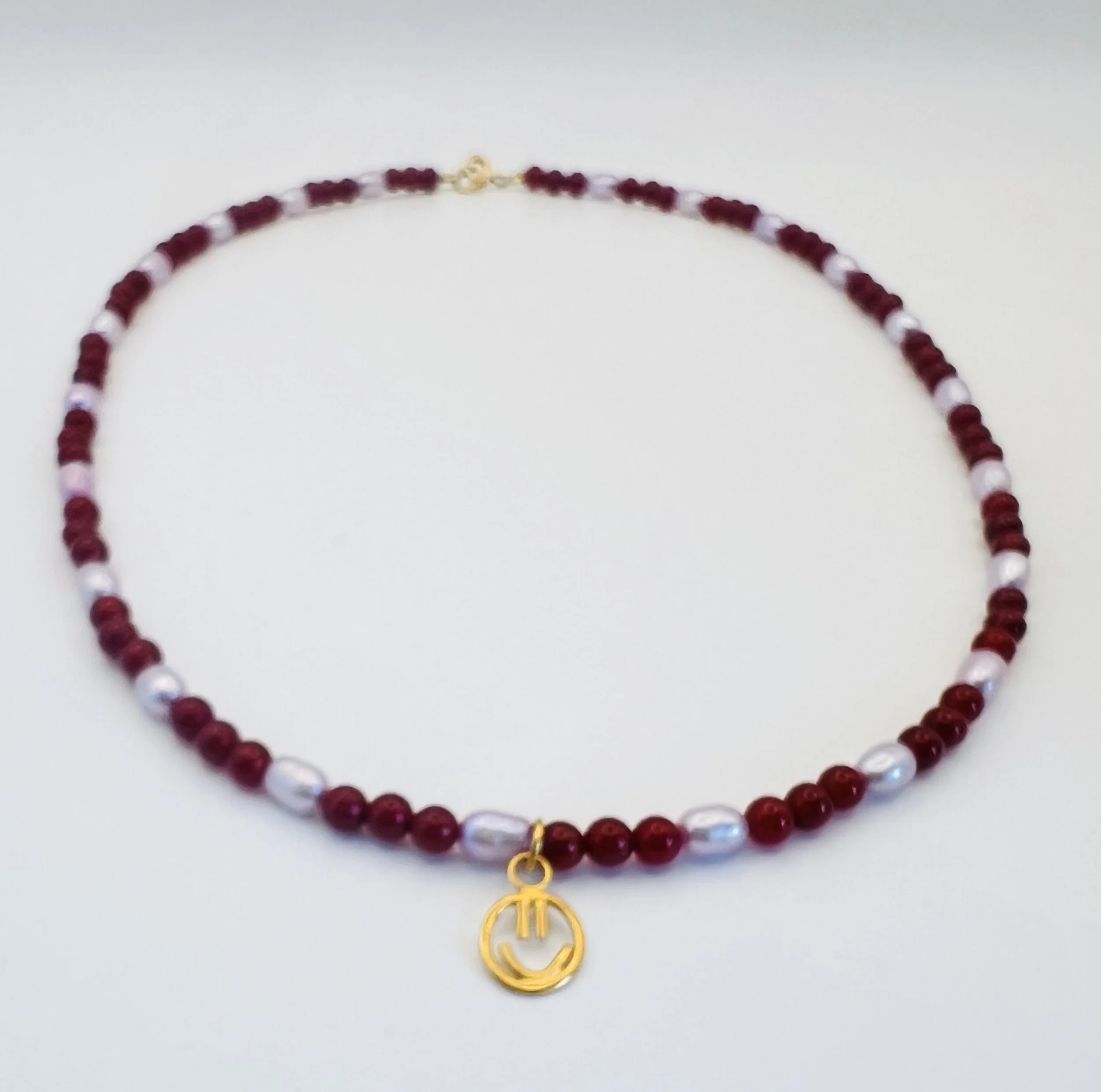 Stacey Hill Jewellery GoldMiniSmileyAgatePearlNecklace.JPG