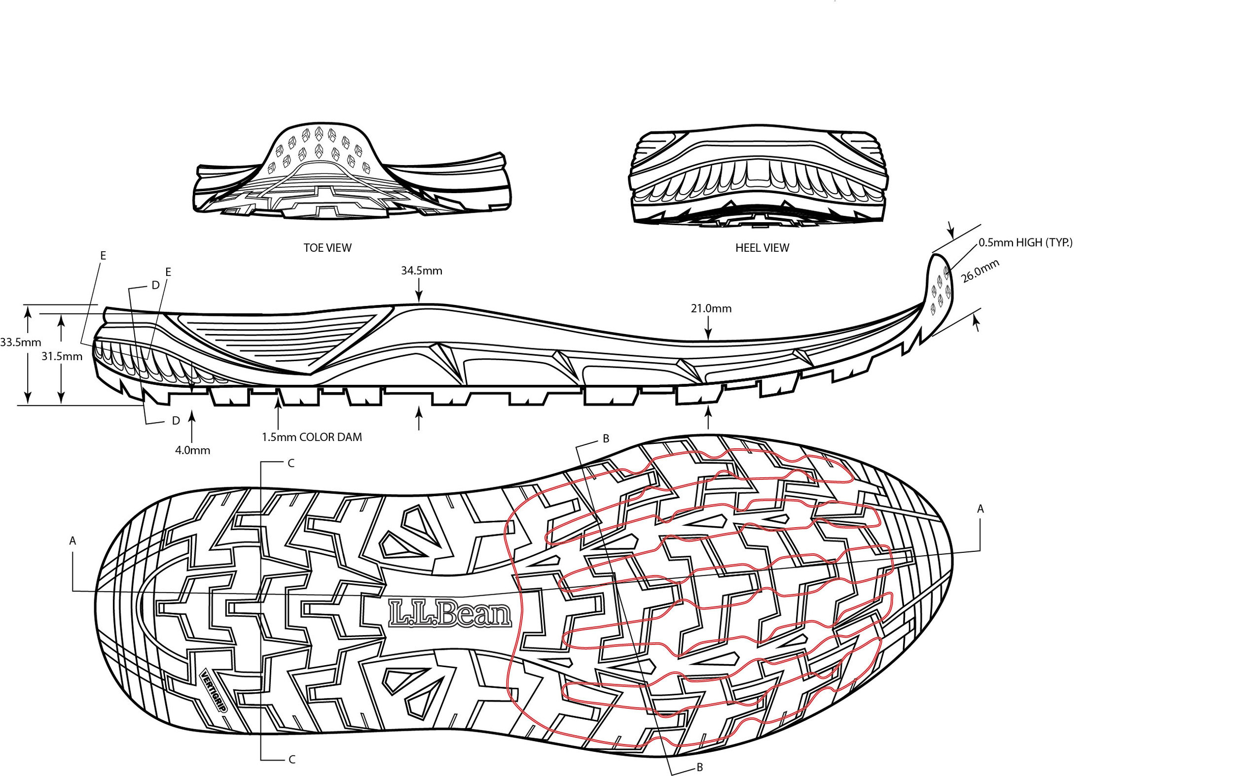 North Peak Trail Runner Outsole Tech