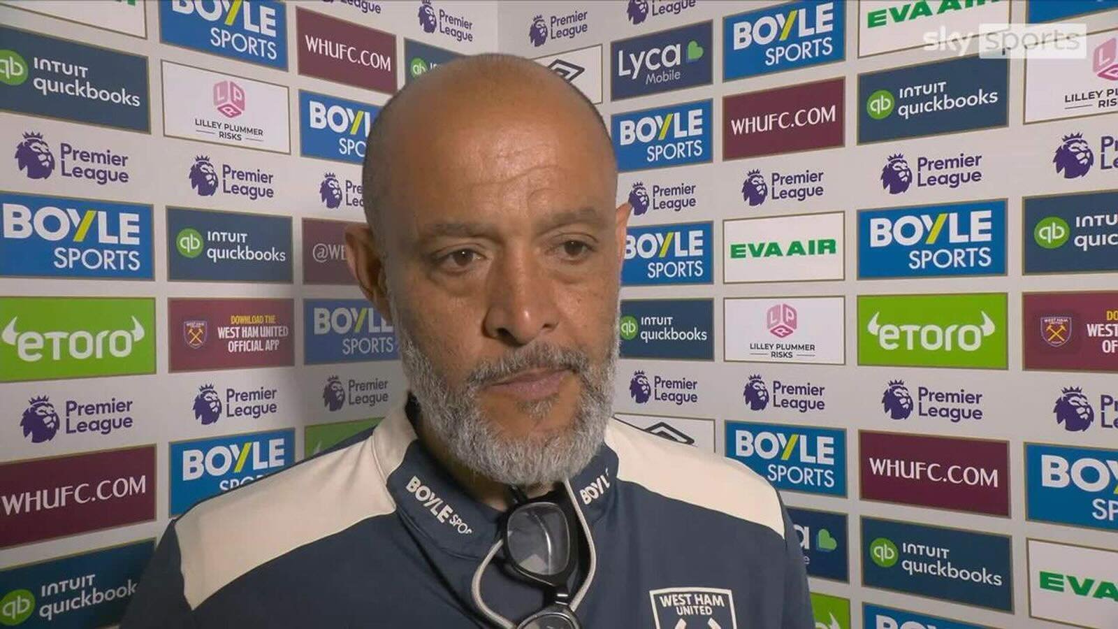 ⚒️🚨 Nuno facing West Ham sack talks 👀

Nuno Espirito Santo is reportedly at risk of being sacked by West Ham United following crisis talks after the club&rsquo;s relegation to the Championship ❌

Reports claim Nuno met with co-chairman David Sulliv