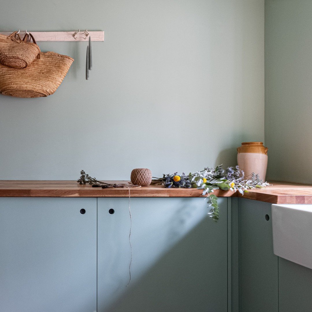 A corner of this Sussex home is given to this peaceful utility room.