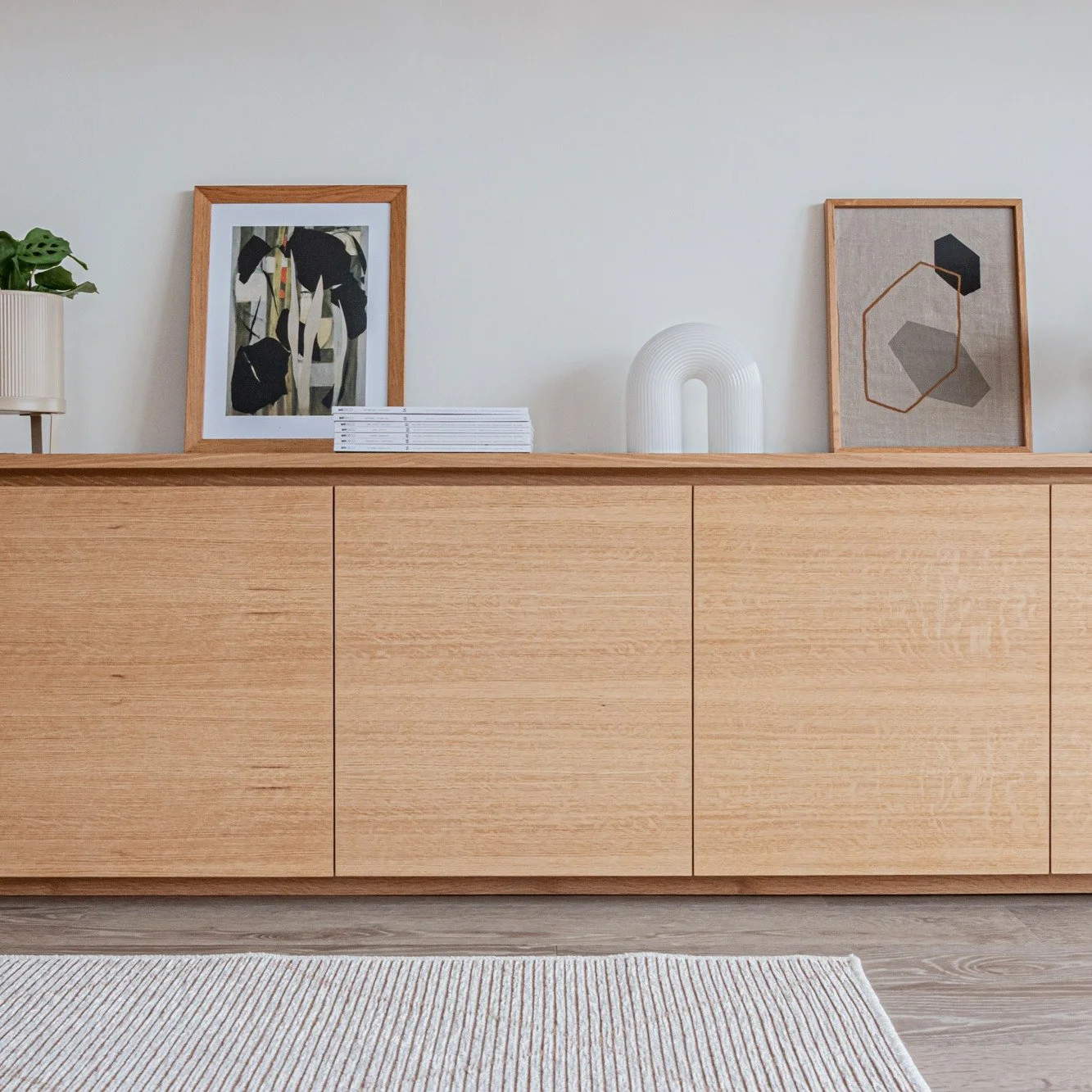 Quarter sawn oak sideboard for an apartment in Lewes.