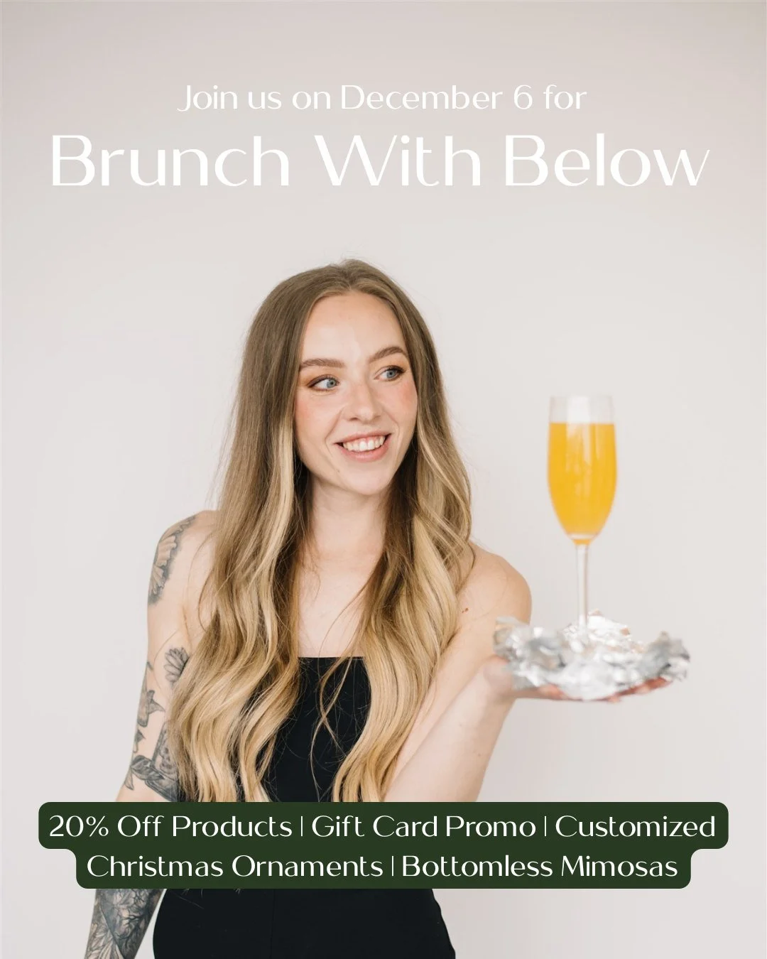 Don&rsquo;t forget to join us for Brunch with Below on December 6! 🥂 Swing by to enjoy bottomless mimosas, shop local with @thegrapefruitcreative, snag 20% off products, and grab your free personalized ornament with purchases $150+.

No appointment?