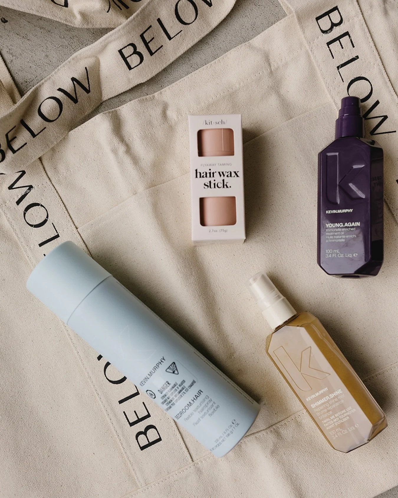 pov: you&rsquo;re packing for spring break ✈️ 

Wherever you&rsquo;re heading, these products should always have a place in your suitcase:

✨ @kevin.murphy Bedroom.Hair
✨ @mykitsch Hair Wax Stick
✨ Kevin Murphy Shimmer.Shine
✨ Kevin Murphy Young.Agai