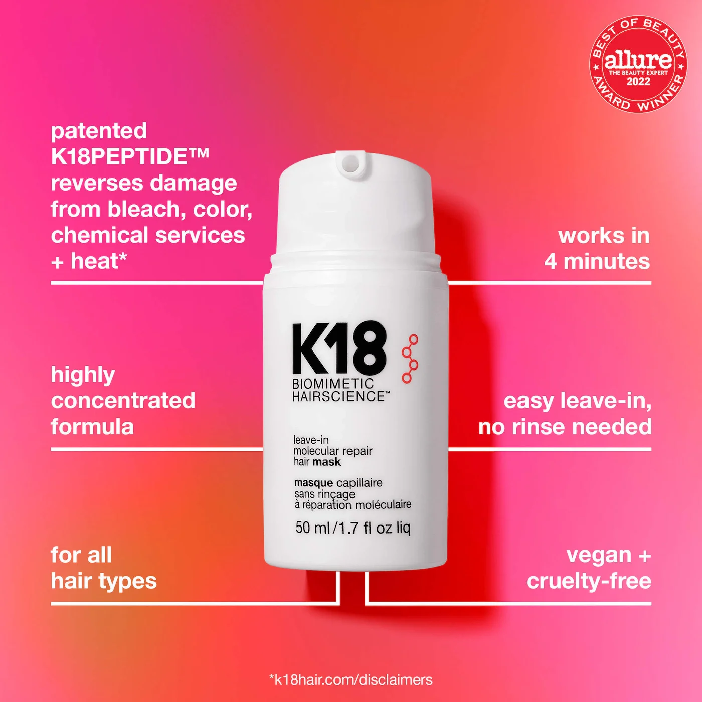K18 Biomimetic HairScience Leave-In Molecular Repair Hair Mask.webp
