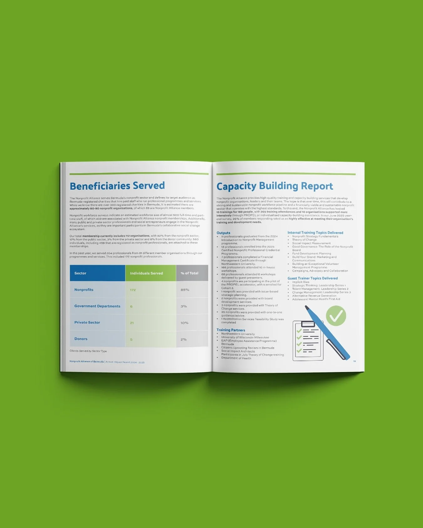 From capacity building and collaboration to advocacy and accreditation, the @nonprofitallianceofbermuda continues to empower Bermuda&rsquo;s nonprofit community to thrive. We&rsquo;re proud to bring their achievements to life through thoughtful desig