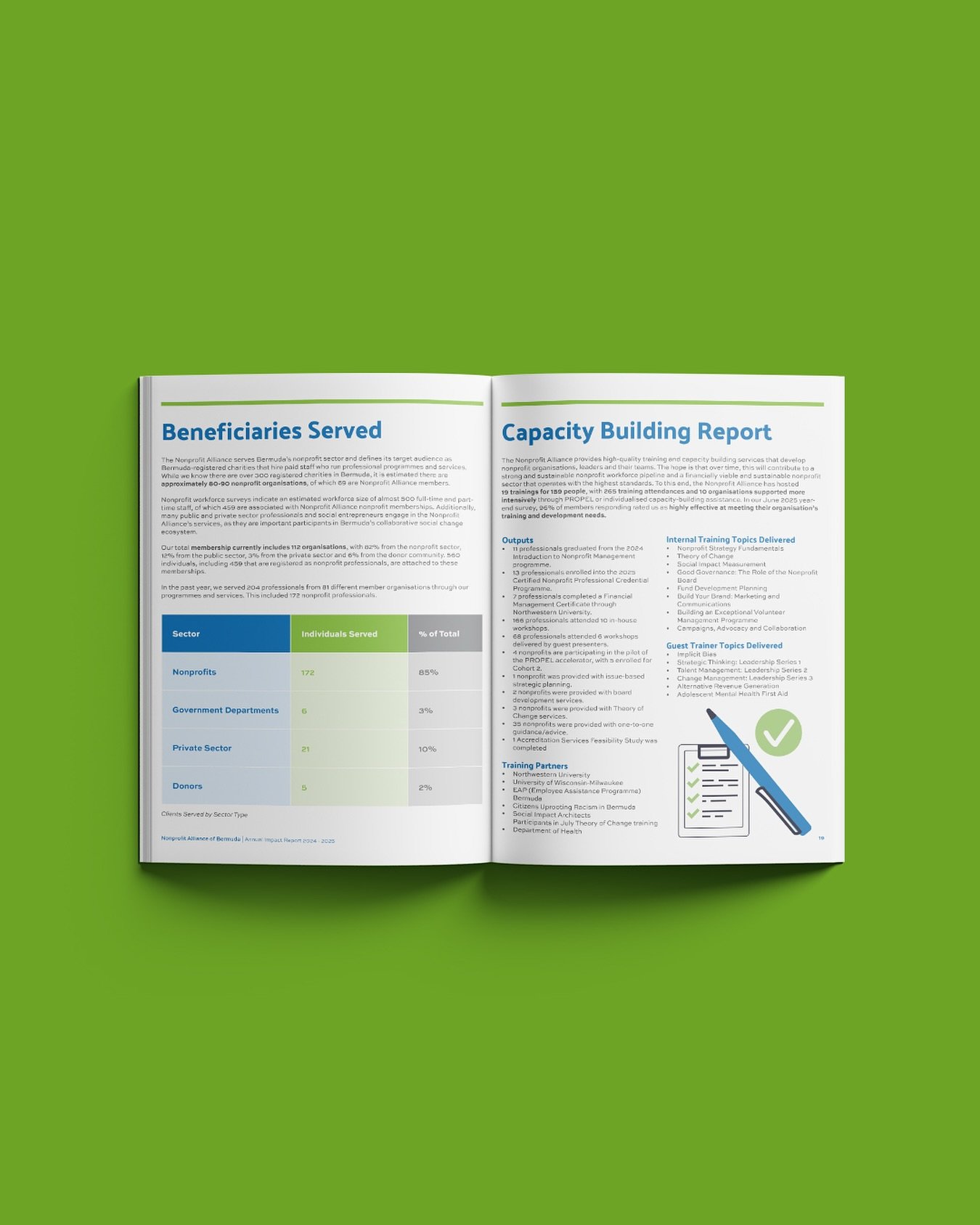 From capacity building and collaboration to advocacy and accreditation, the @nonprofitallianceofbermuda continues to empower Bermuda&rsquo;s nonprofit community to thrive. We&rsquo;re proud to bring their achievements to life through thoughtful desig