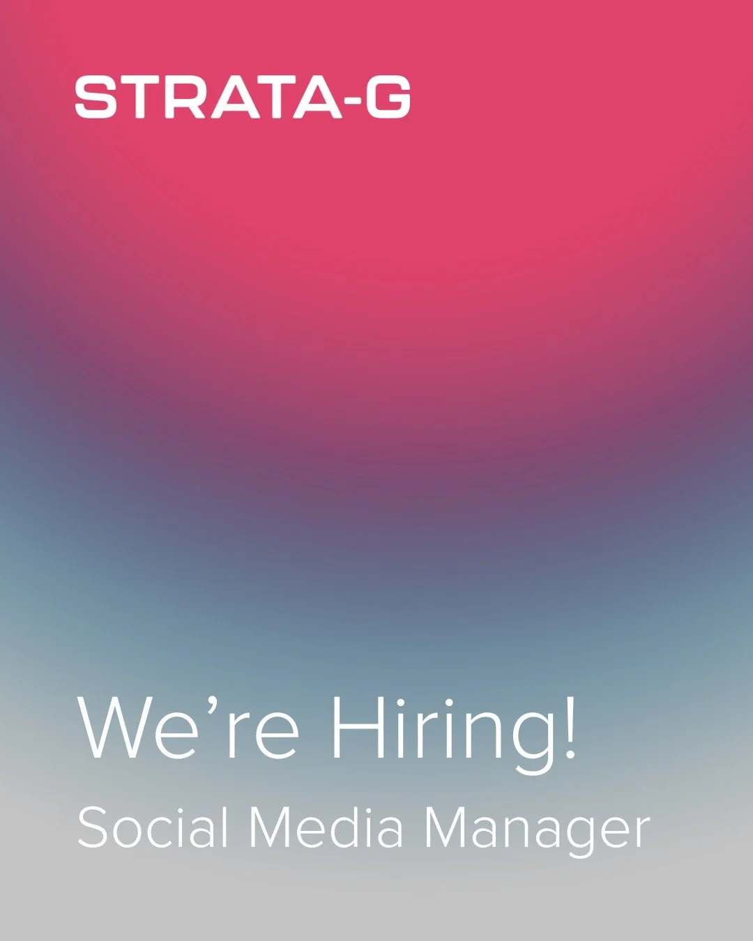 We're hiring! Strata-G is a full-service advertising agency based in Bermuda, and we&rsquo;re looking for a creative, full-time Social Media Manager to join our team. 

🔗 Check out the details and apply here: www.strata-g.bm/careers