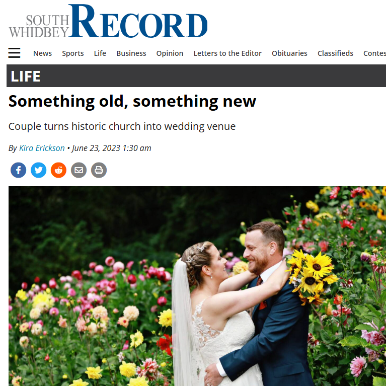 Paul and Emily featured as they open Cascadia Meadows for Weddings & Events