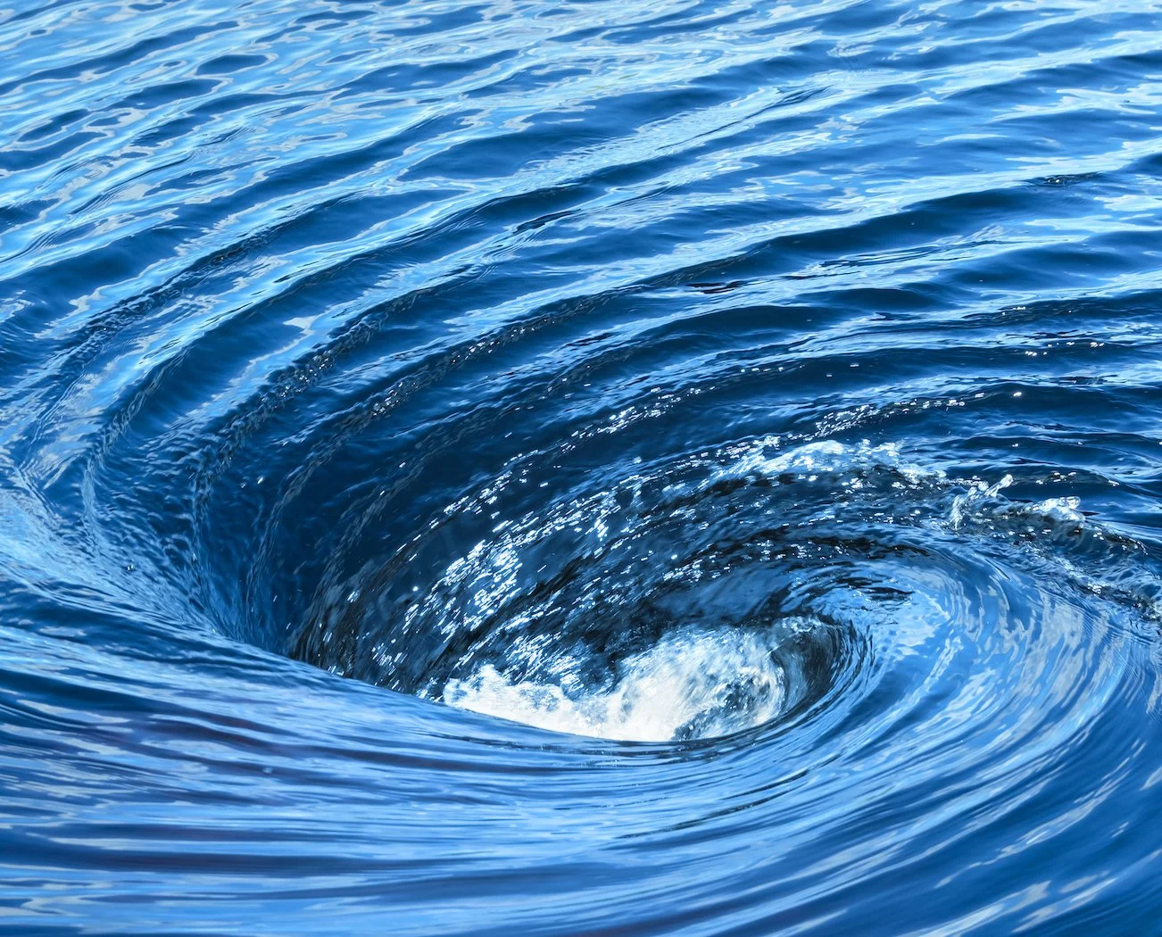 A fast moving swirl of water