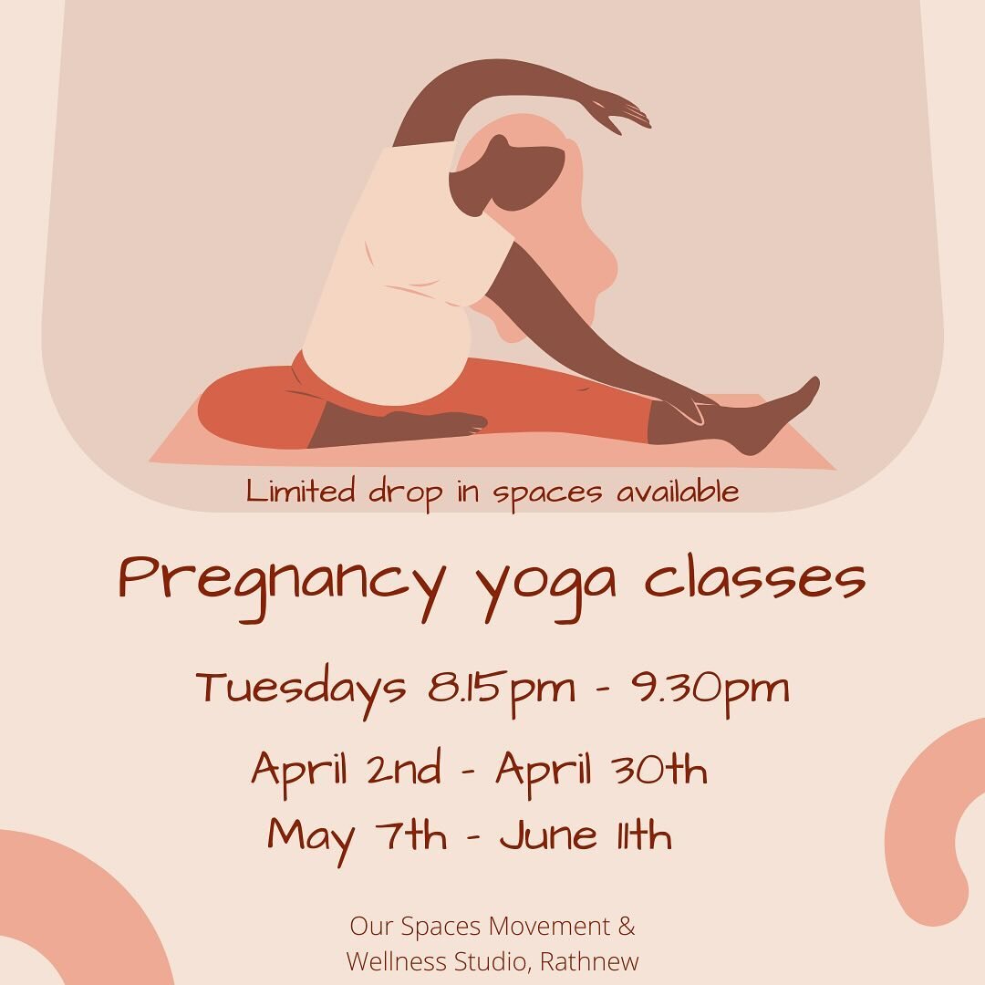Pregnancy yoga classes continue every Tuesday in @ourspace.ie from 8.15pm - 9.30pm. There are a couple of drop in spaces still available for March and then the next course is a 5 week one in April. Available for booking through the website now!!!
#pr