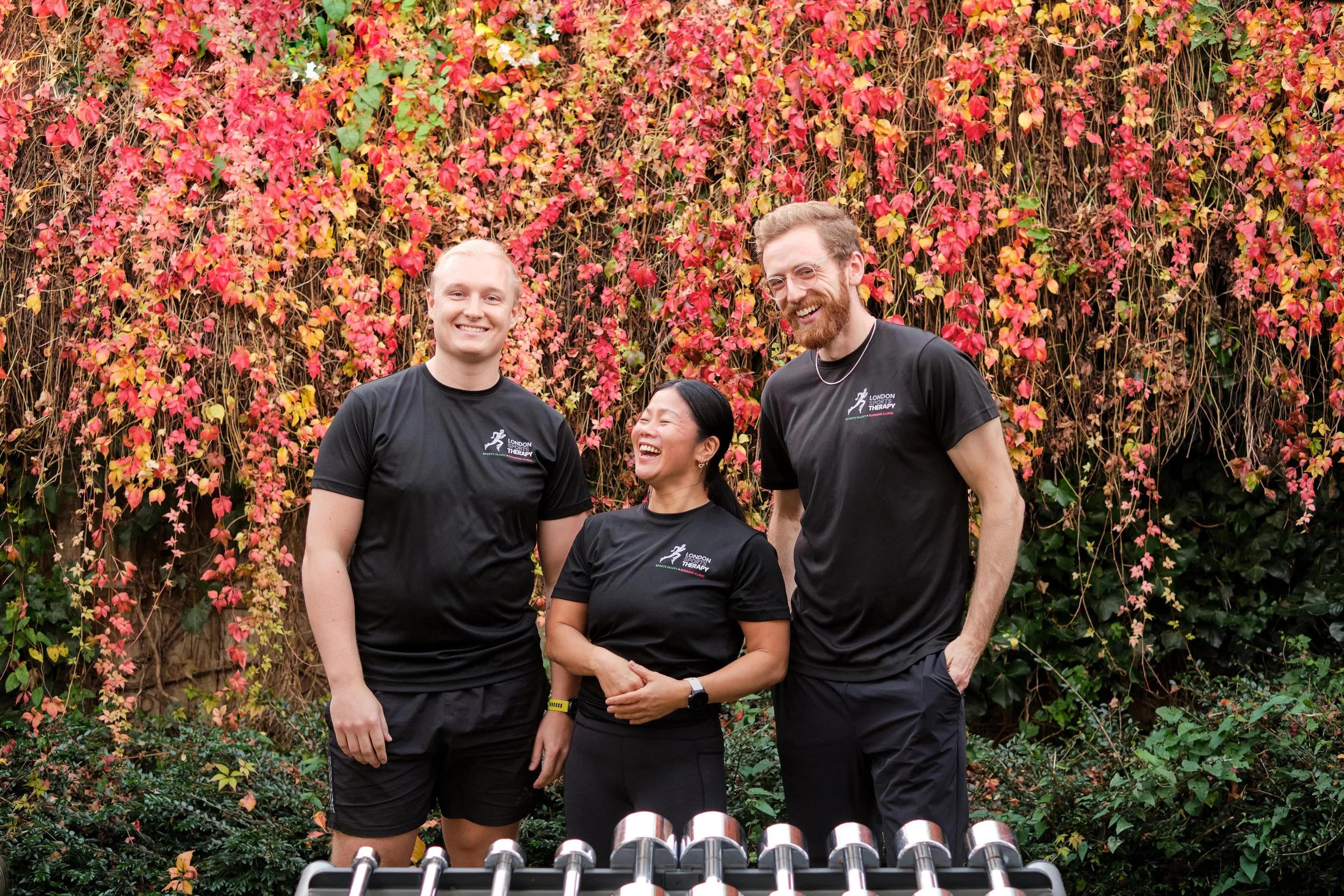 London Sports Therapy team portrait at The Hogarth Club, Chiswick