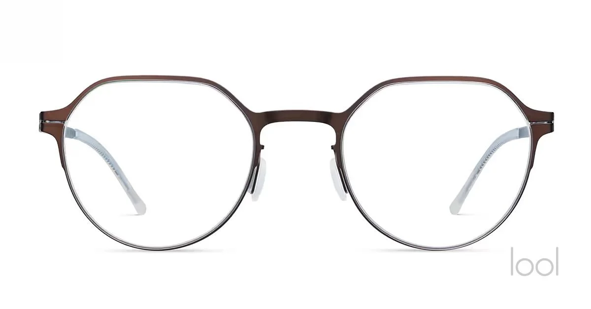 lool eyewear ALBERDO frame in brown/blue colour — available at Helio Optometry Edmonton