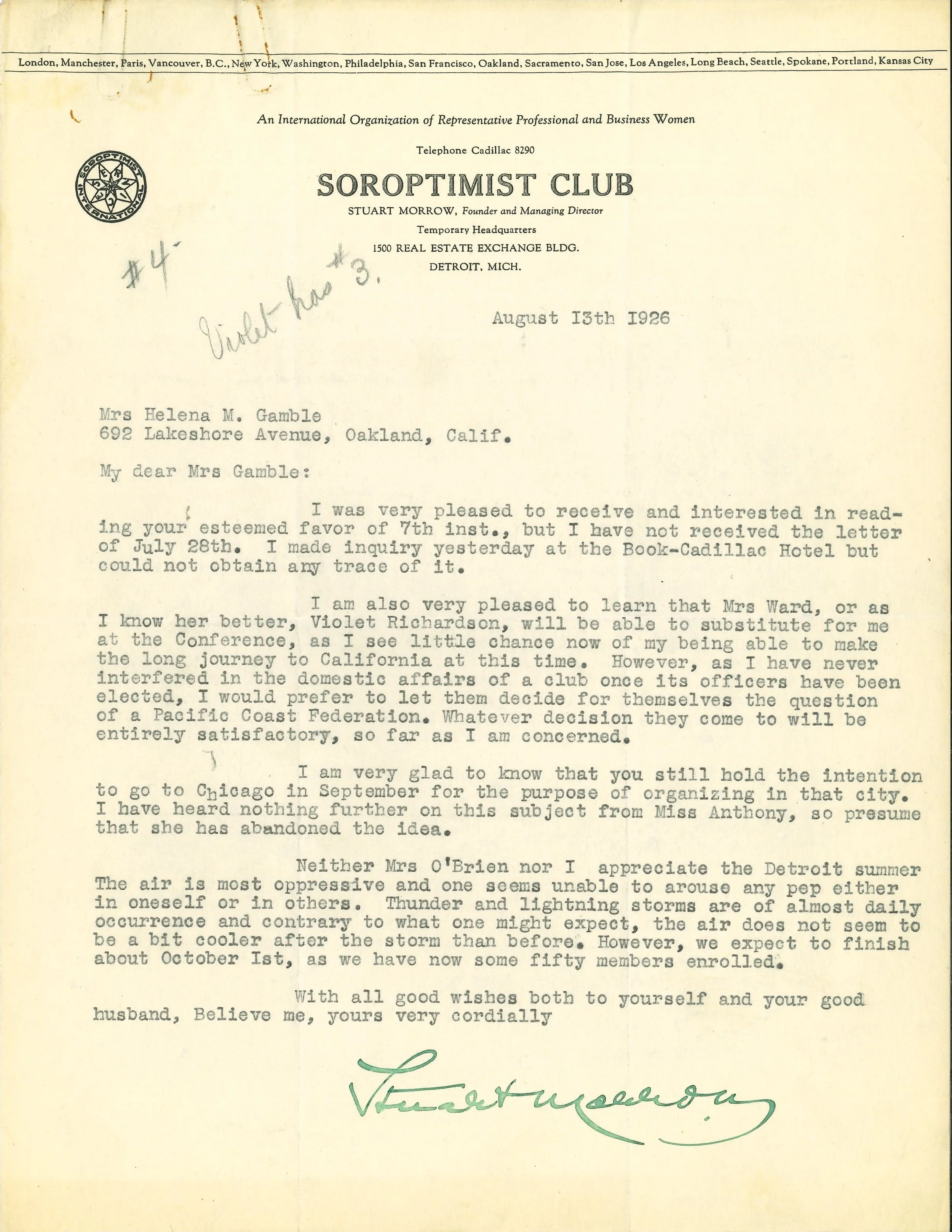 How the Detroit Soroptimist Club Began: A Look Back 100 Years