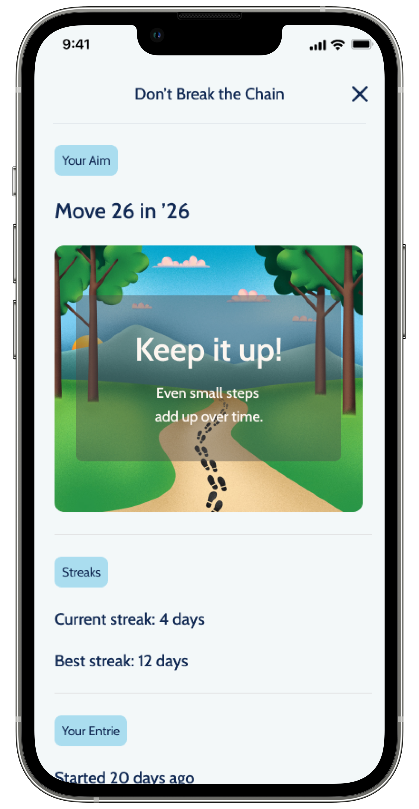 Happier app add your entries