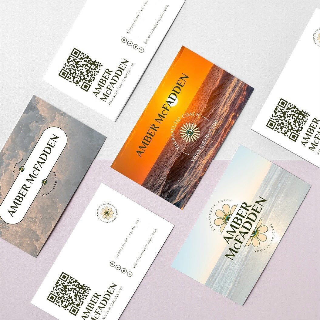 had so so much fun designing these bohemian business cards + developing the overall brand for another dear friend @amber_leigh_yoga 🧘🫶🧜&zwj;♀️

she had a hard time deciding which designs to choose out of all my concepts so we chose &lsquo;em all ?